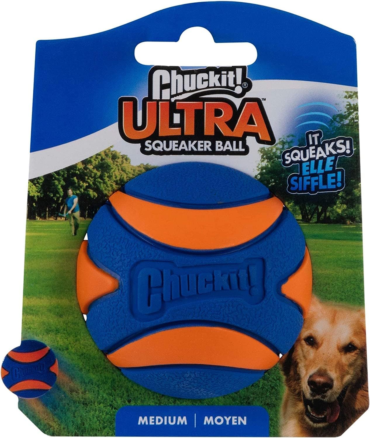 Chuckit Ultra Squeaker Ball Dog Toy Medium (2.5" Diameter) (6 Pack)