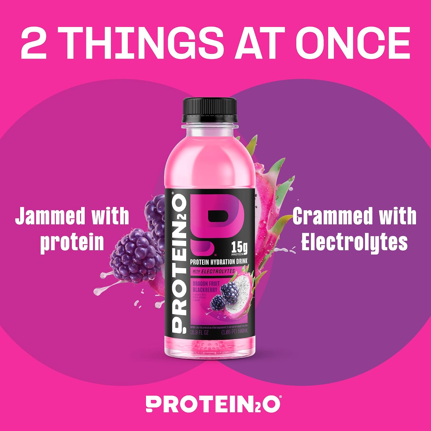 Protein2o 15g Whey Protein Infused Water, Peach Mango, 16.9 Oz Bottle (Pack of 12)