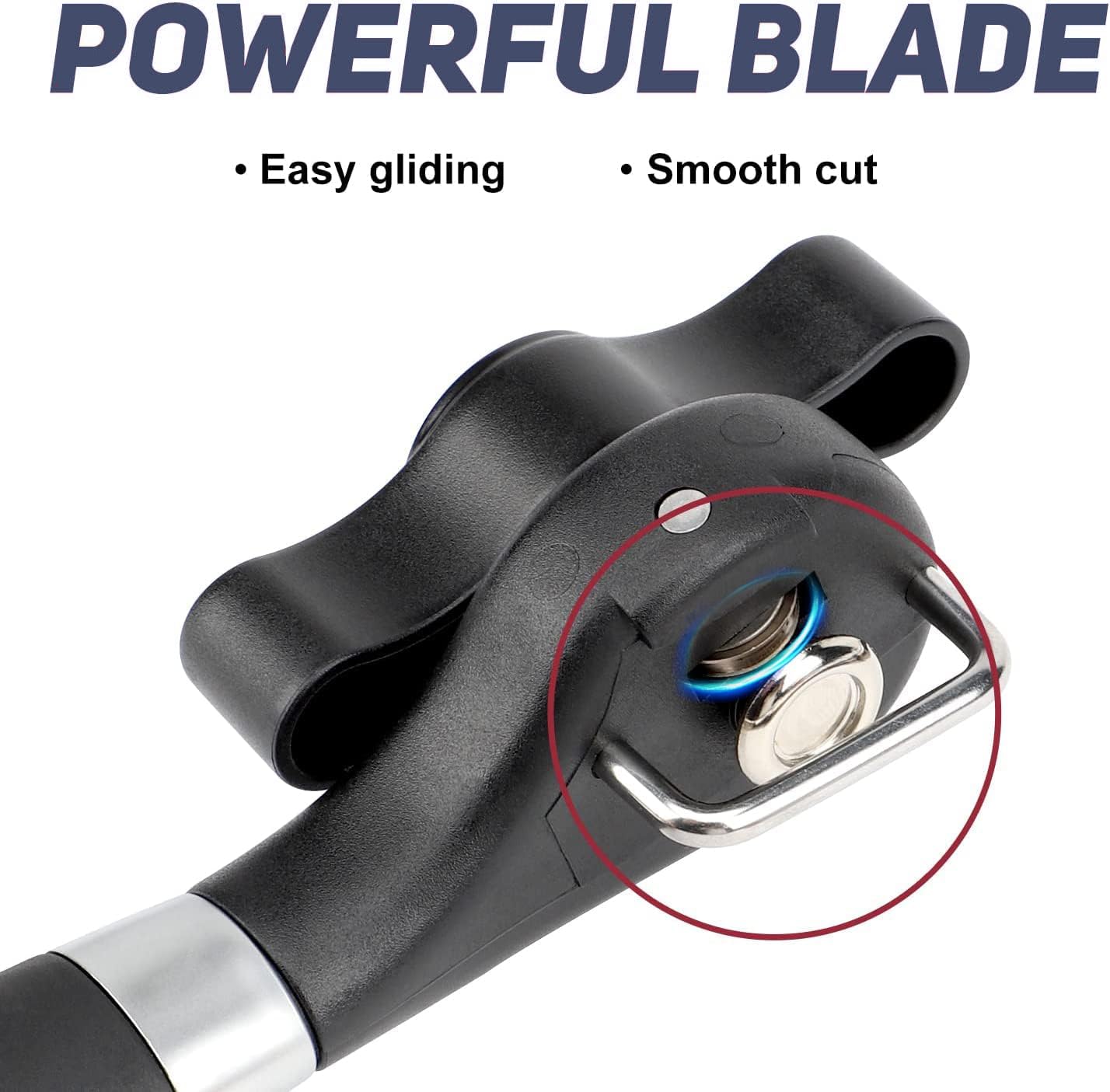 Side Cut Can Opener, Smooth Edge Manual Can Opener, Black