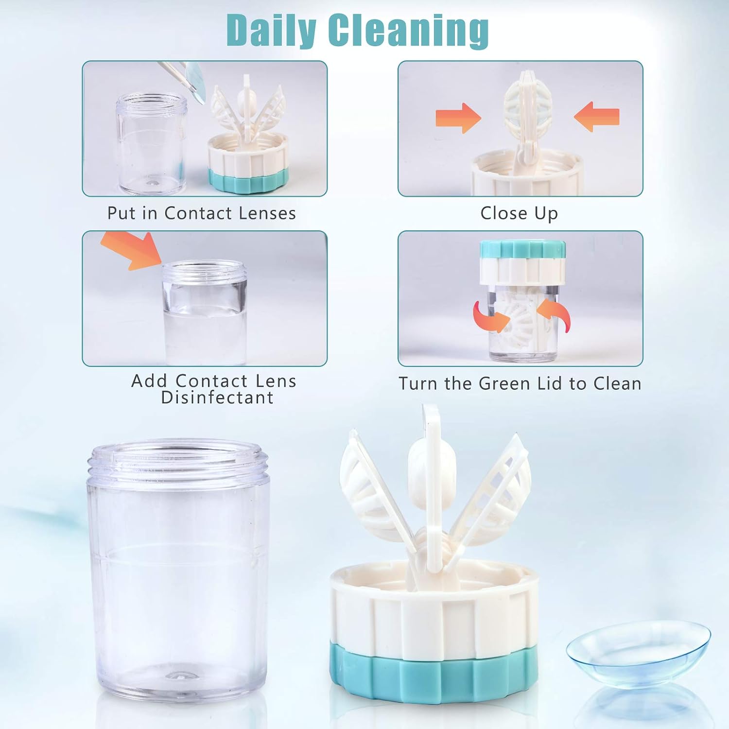 Lasiyanor Contact Lens Travel Kit with Cleaner Washer