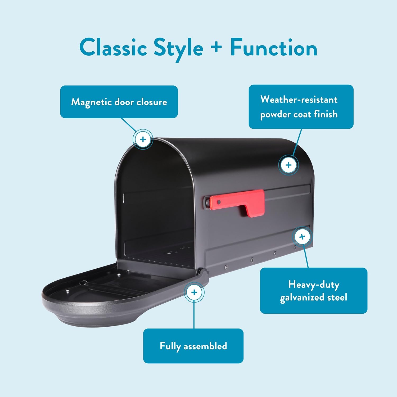 Architectural Mailboxes Barrington Post Mount Mailbox, Black