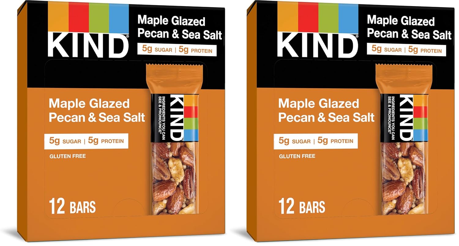 KIND Healthy Snacks Bars, Dark Chocolate Nuts & Sea Salt, Gluten Free, Low Sugar, High Fiber Snacks, 6g Protein, 12 Count