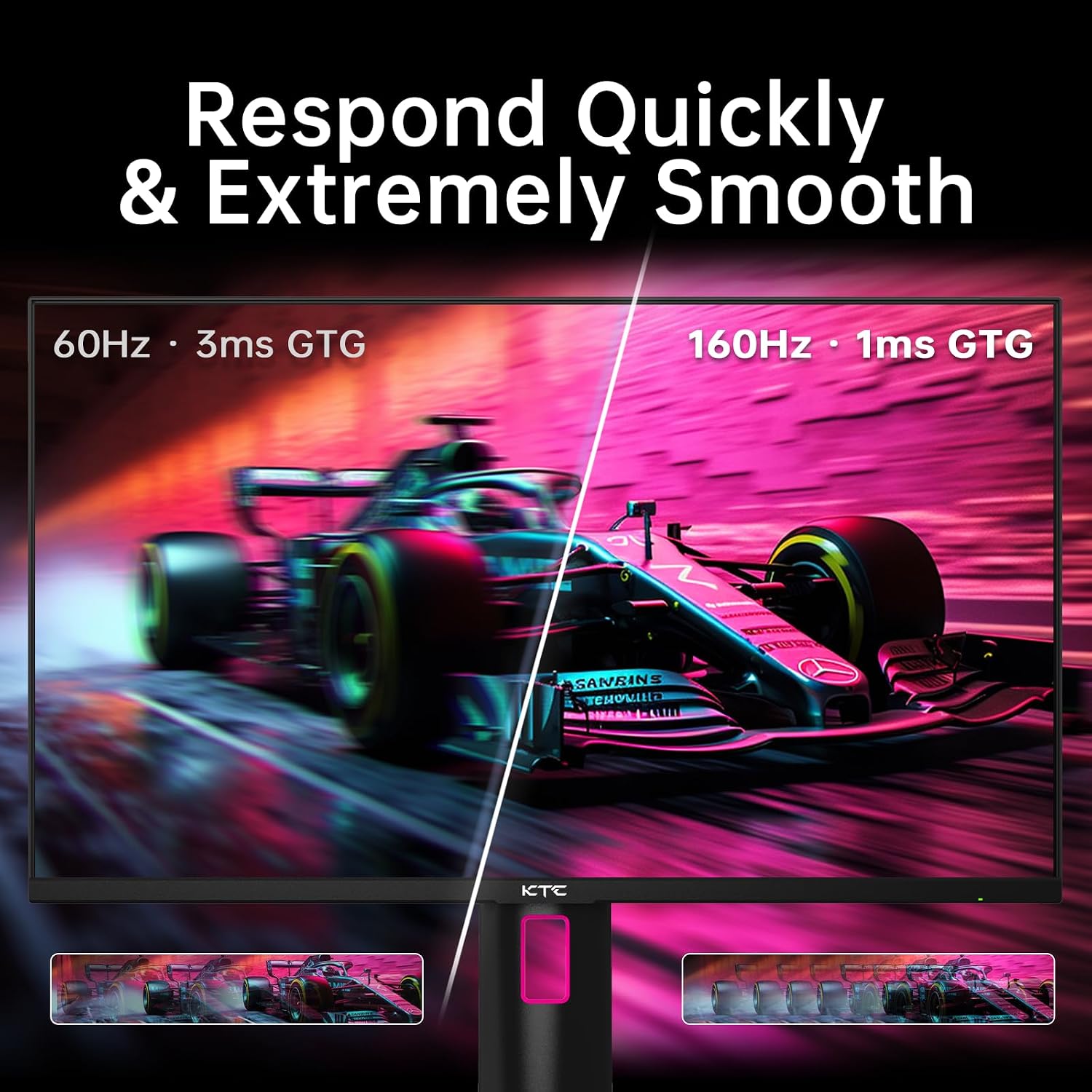 KTC 24.5 Inch Gaming Monitor, 180Hz OC 200Hz Monitor FHD, Fast IPS, H25T7 | 1080P Monitors 1ms, 128% sRGB HDR10, Adaptive Sync, HDMI DP, VESA Tilt Adjustable for Xbox PS5 Switch, HDMI Cable Inc.