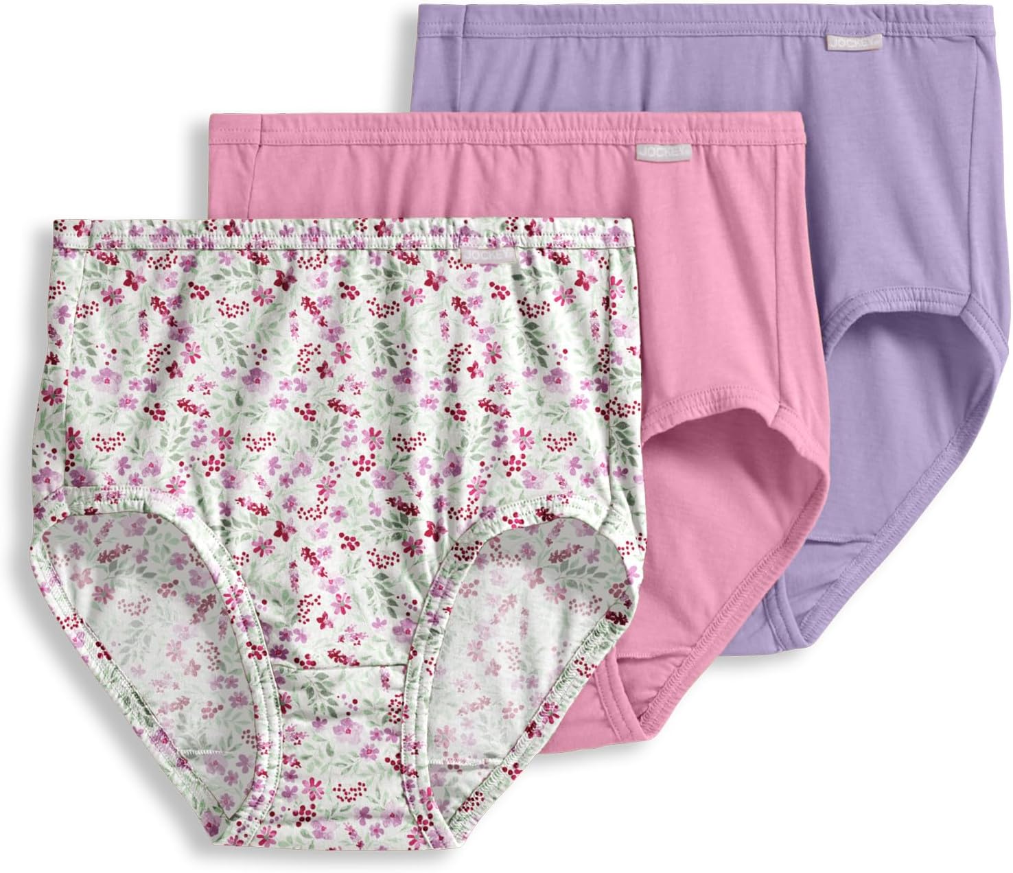 Jockey Women's Underwear 100% Cotton Elance Brief - 3 Pack
