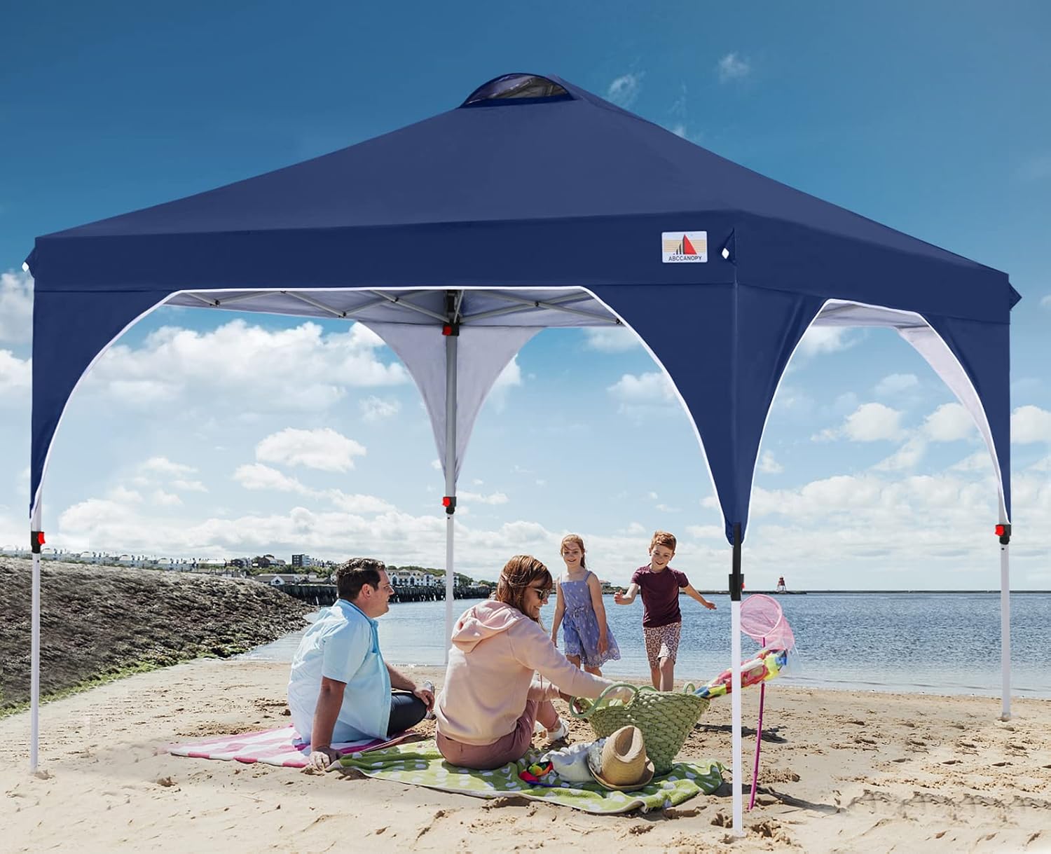 ABCCANOPY Outdoor Pop up Canopy Tent, 10x10 Instant Portable Canopy for Camping, Beach, Backyard,Gray | Water resistant & UV protection canopy, easy setup, with carry bag, ideal for camping, beach, backyard, market events