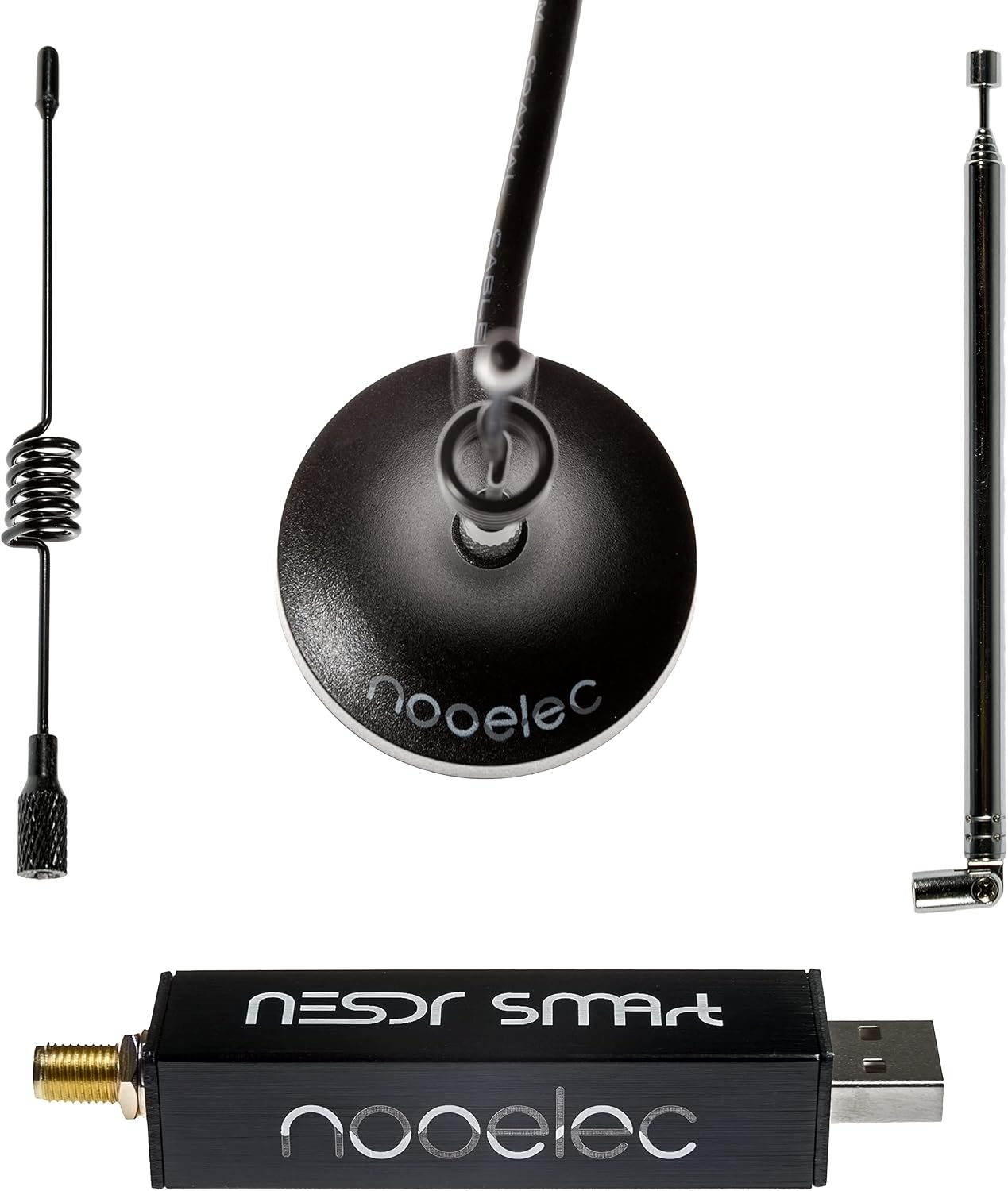 Nooelec NESDR Smart HF Bundle: 100kHz-1.7GHz Software Defined Radio Set for HF/UHF/VHF Including RTL-SDR, Assembled Ham It Up Upconverter, Balun