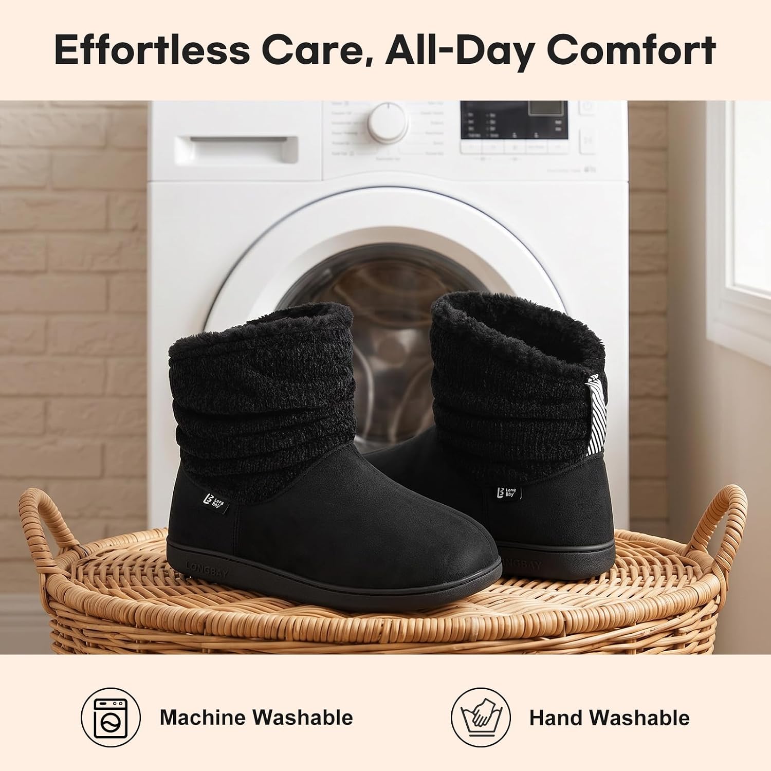 LongBay Slippers Boots for Women Warm Winter Fuzzy Bootie House Shoes Gifts