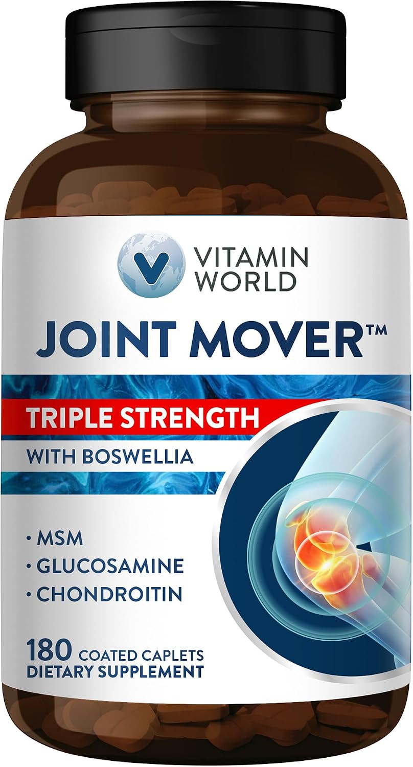 Vitamin World Triple Strength Joint Mover, Glucosamine Chondroitin with MSM | Joint Support Supplement, Collagen & Boswellia Serrata Extract, Support Joint Strength, Comfort & Flexibility, 270 Caplets