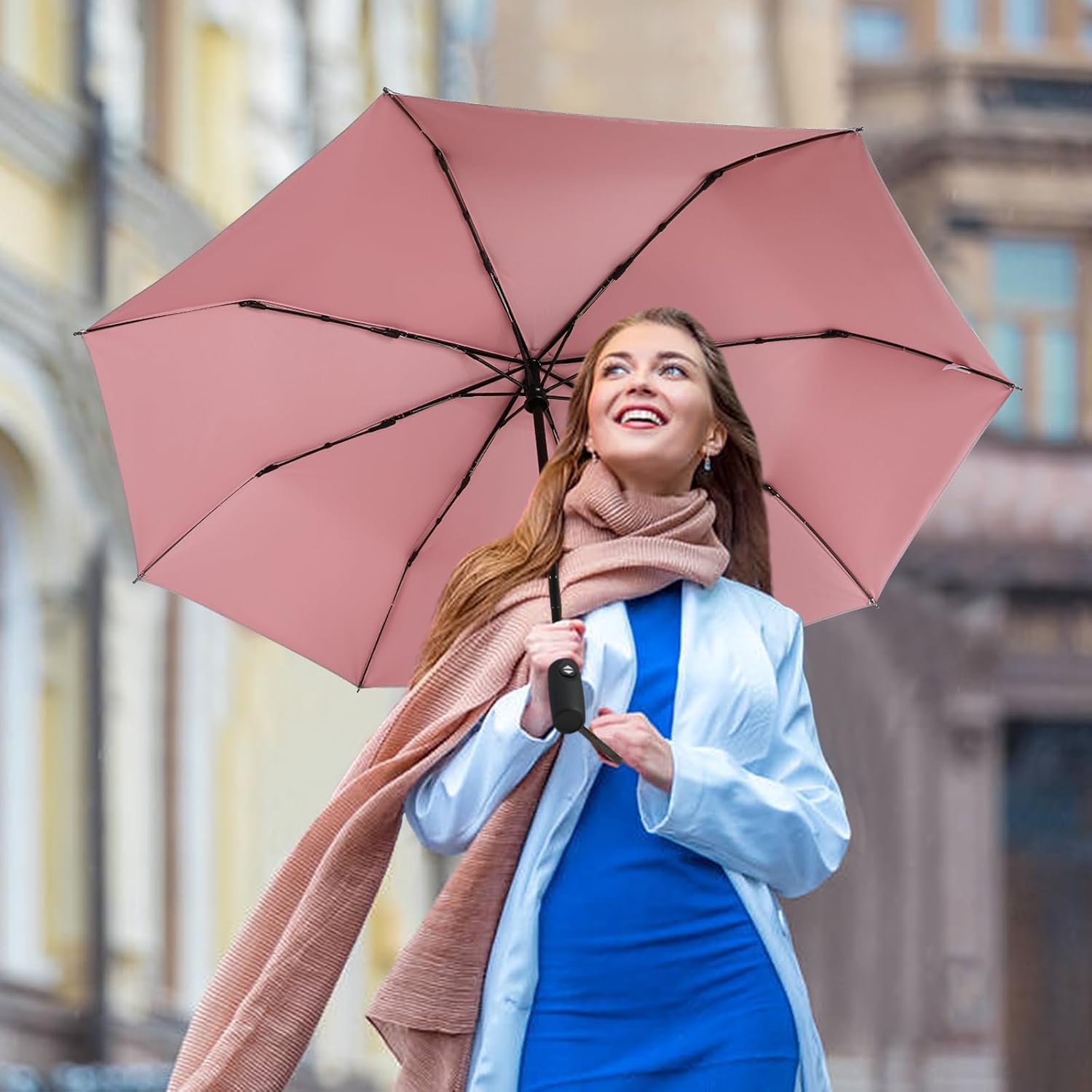 G4Free UPF 50+ UV Protection Travel Umbrella 42/46 Inch Auto Open Close