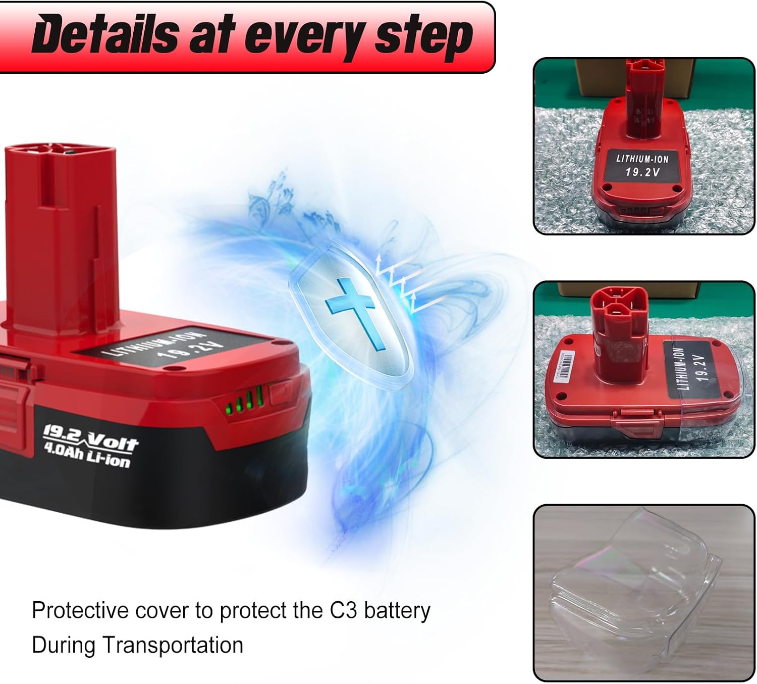 2Pack 6.5Ah C3 Lithium Battery Kits for Craftsman 19.2V Battery