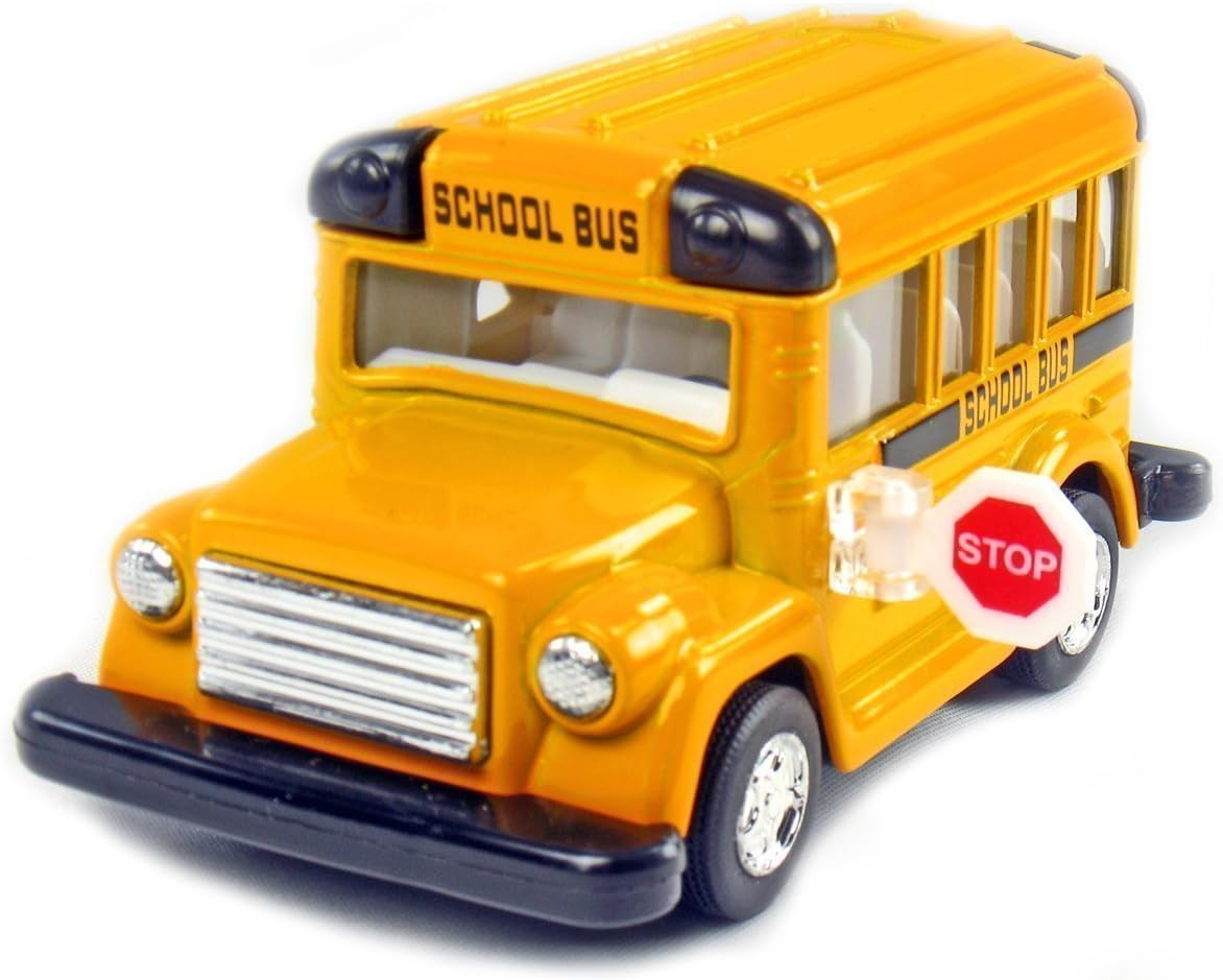 KiNSMART 4" Die Cast Metal Short School Bus with Pullback Action