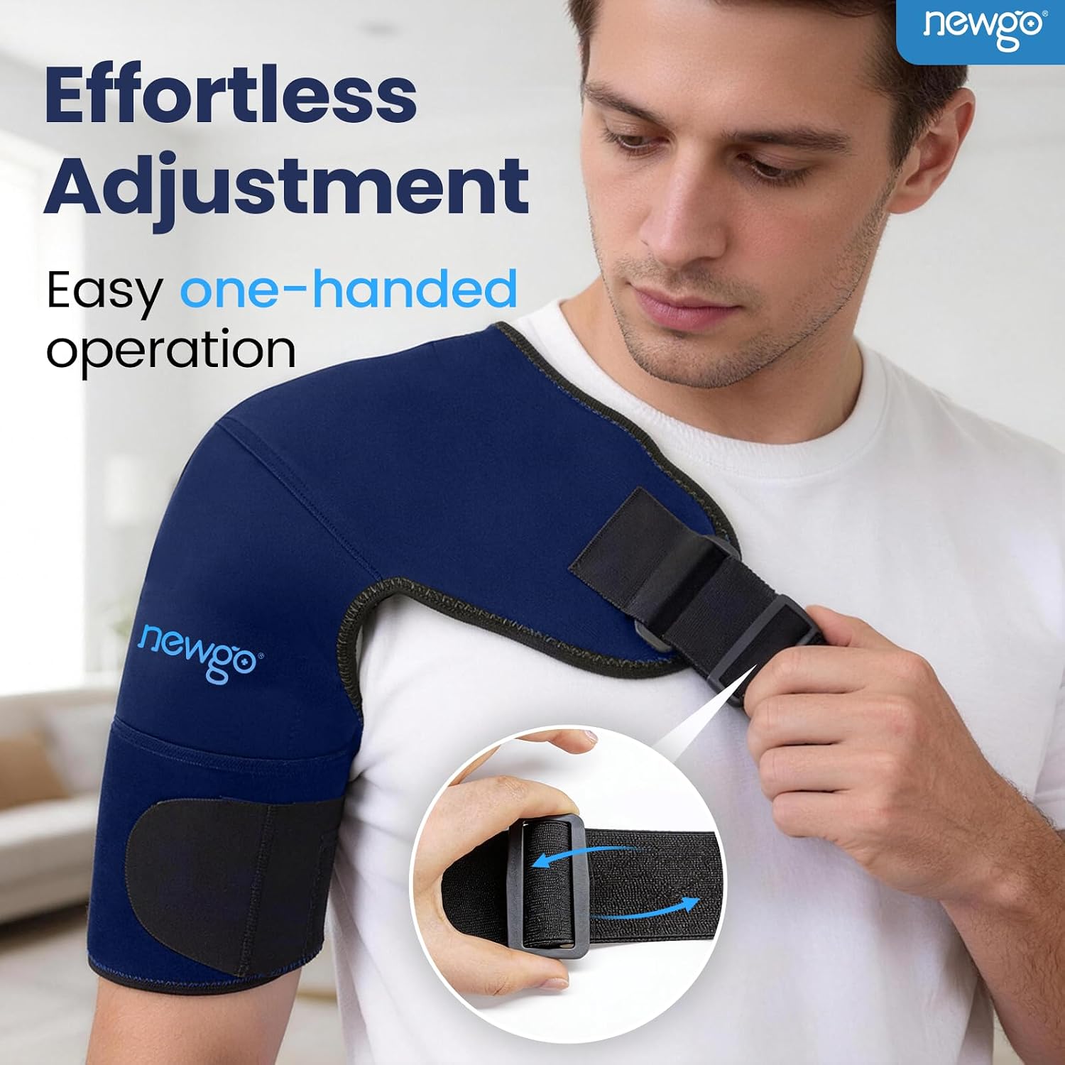 NEWGO Shoulder Ice Pack, Compression for Both Shoulders, FSA Eligible, M