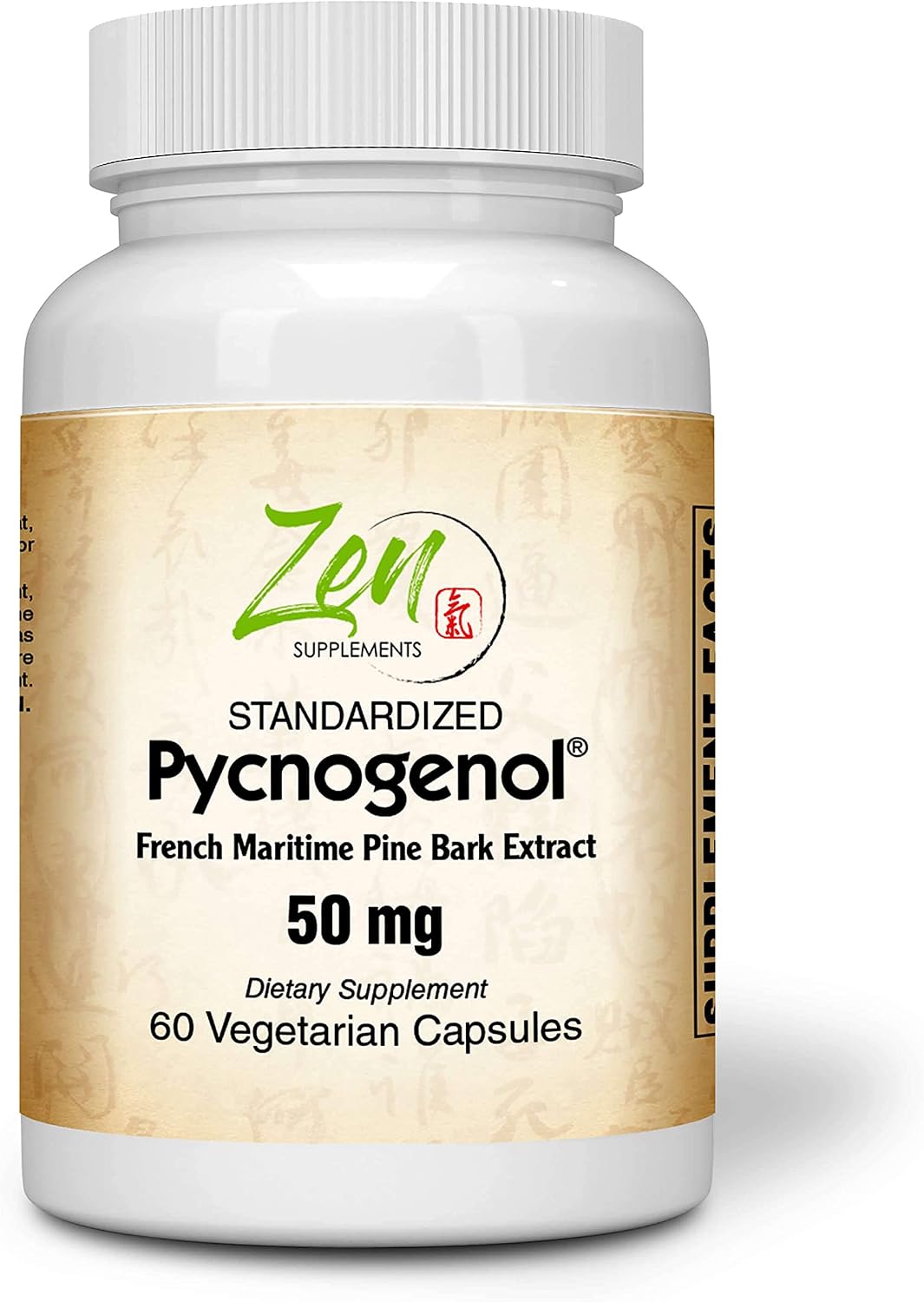 Pycnogenol 50mg - Standardized French Maritime Pine Bark Extract for Antioxidant & Inflammation Support - Non-GMO, Gluten & Soy Free 60-Vegcaps