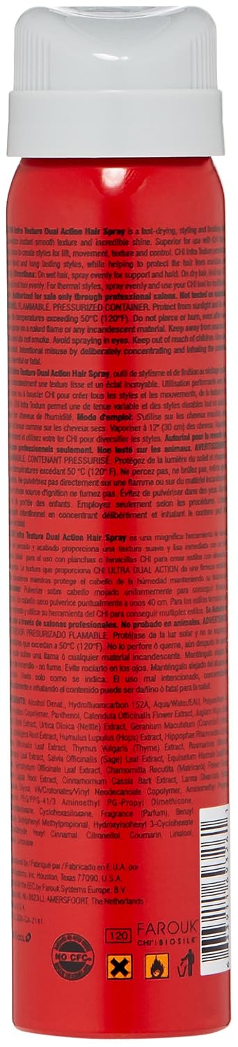 CHI Infra Texture Dual Hair Spray, For Shine, Movement & Texture, Suitable For All Hair Types, Sulfate & Paraben-Free, 2.6 Oz