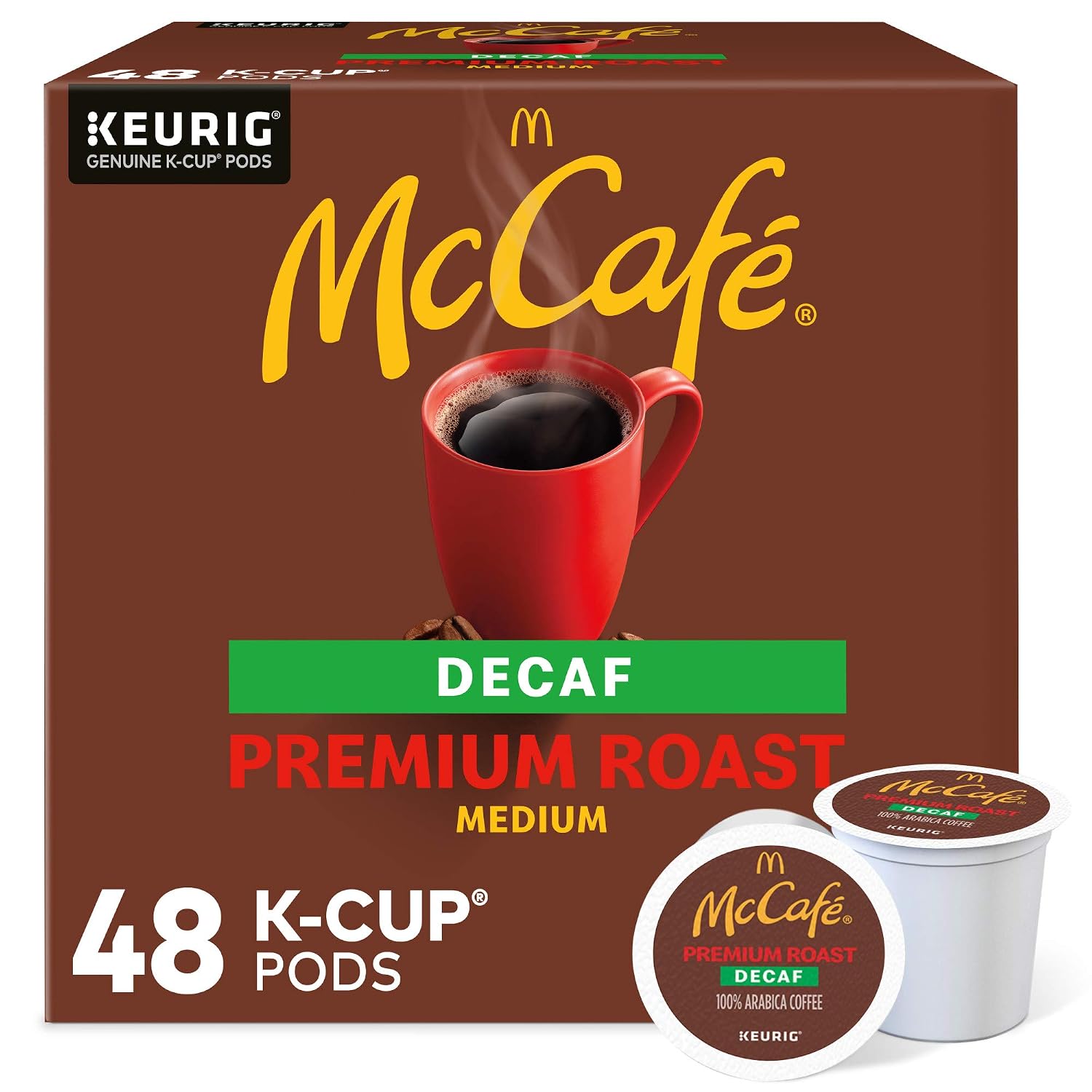 McCafe Premium Roast Decaf Coffee, Single Serve Keurig K-Cup Pods, Decaffeinated, 96 Count (4 Packs of 24)