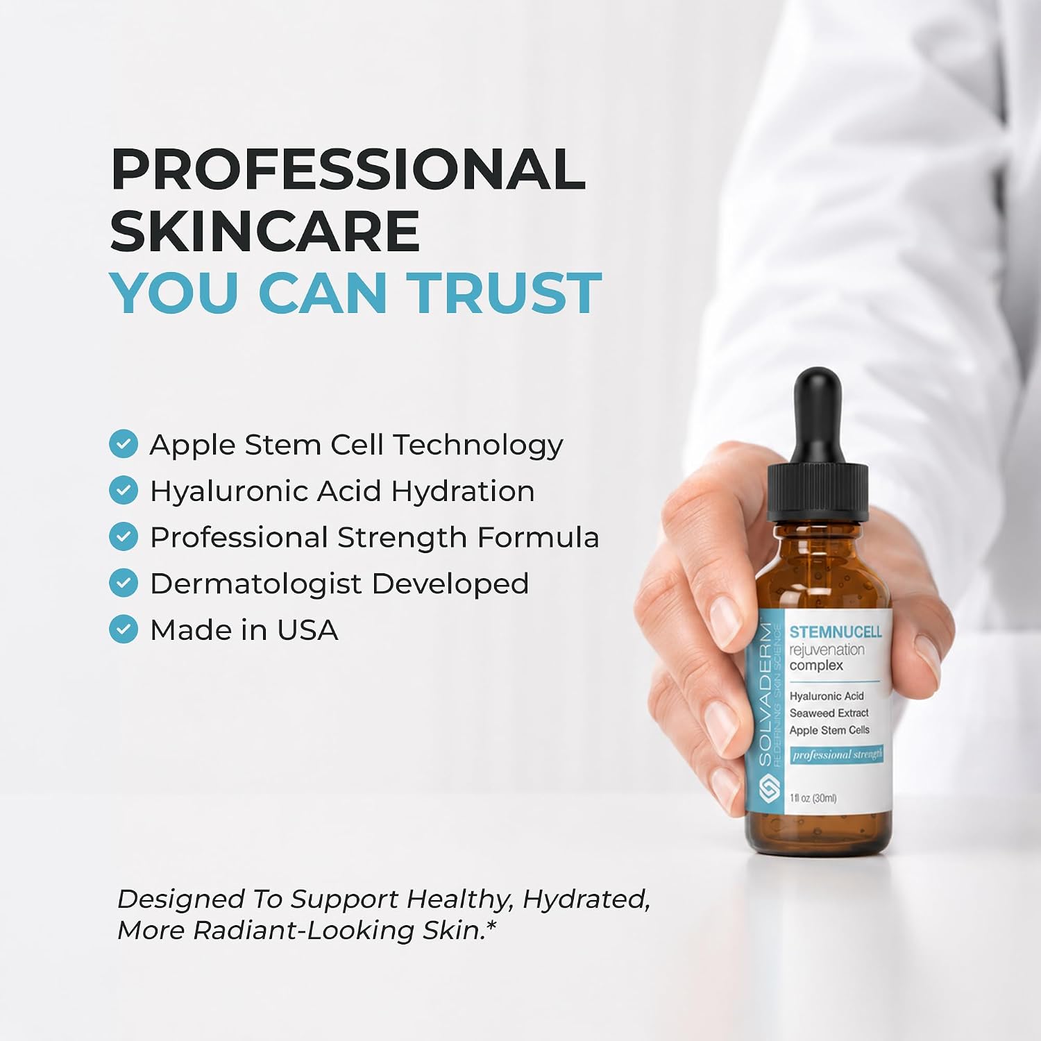 Solvaderm Stemnucell Anti-Aging Facial Serum – Reduces Wrinkles, Fine Lines & Expression Lines – Plant Stem Cells