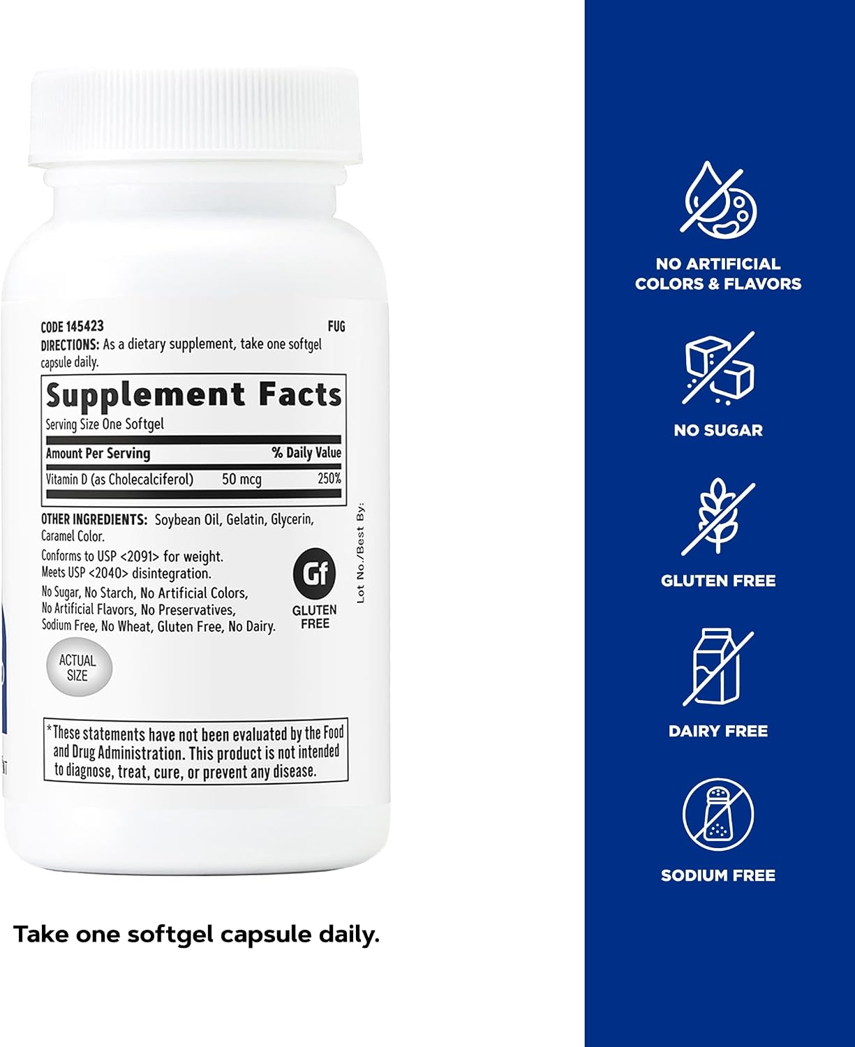 GNC Vitamin D3 50mcg Supplement, 180 Softgels, 180 Servings