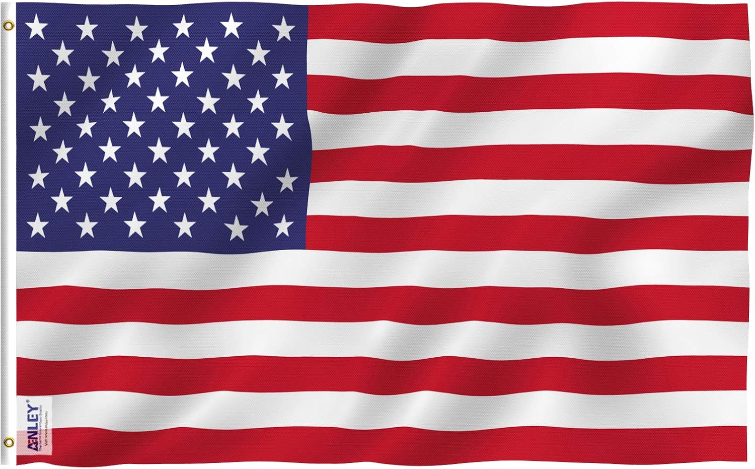 ANLEY Fly Breeze American National Flag 4x6 Foot Polyester - Vivid Color and Fade proof - Canvas Header and Brass Grommets - Banner Flags 4 X 6 Ft
