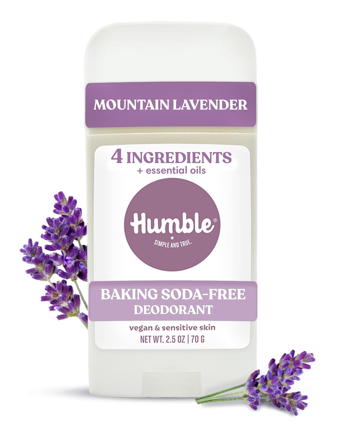 Humble Aluminum-Free Deodorant, Simply Unscented - 1 Pack | Baking Soda-Free, Clean, Fresh, Natural, Essential Oils, Sensitive Skin, Long-Lasting Odor Control, Cruelty-Free, Men & Women