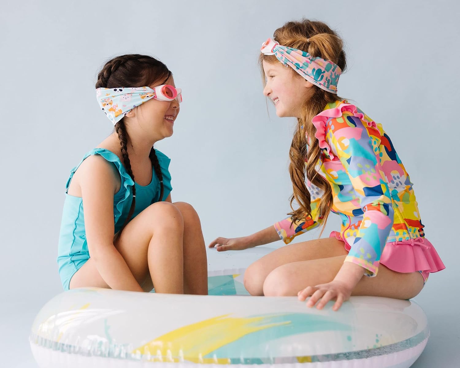 Splash Place SWIM GOGGLES with Fabric Strap - Adult & Kids Swim Goggles - PINKS & PURPLES