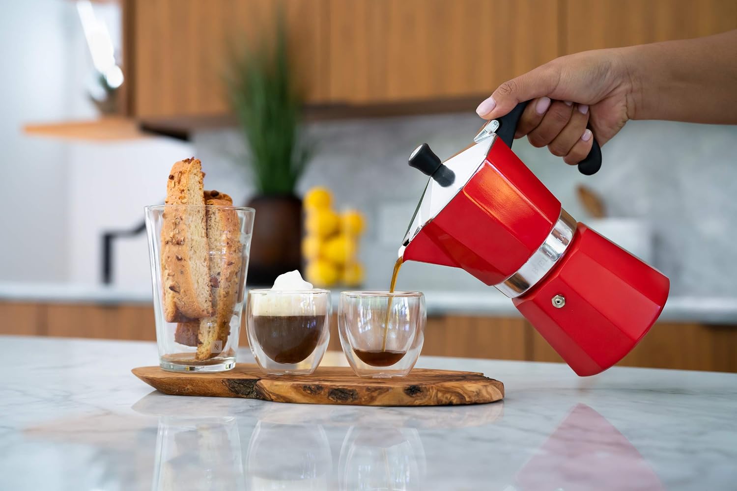 Bellemain Stovetop Espresso Maker, Italian Moka Pot, 6-Cup Silver | Classic aluminum design brews rich espresso at home or camping, with an easy-to-use and easy-to-clean design.