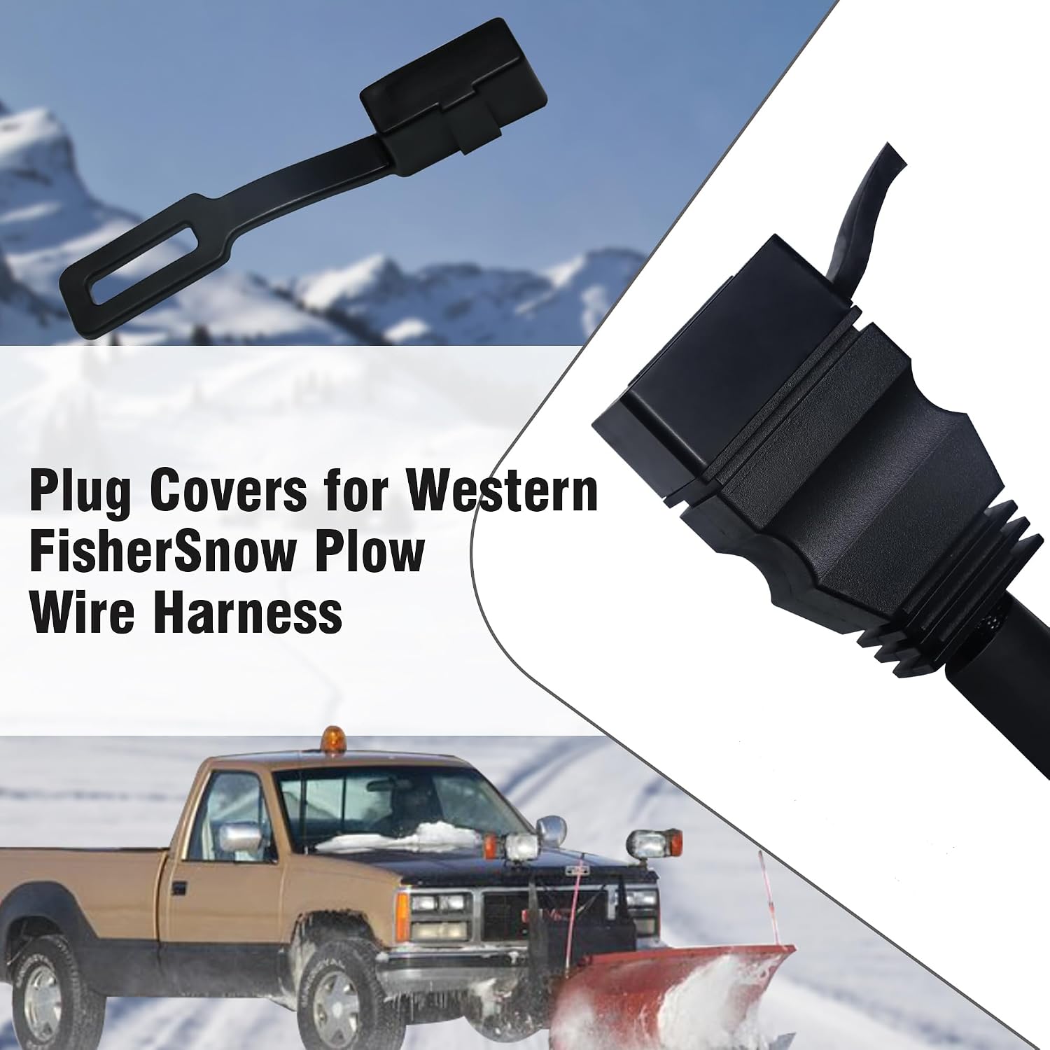 Plug Covers for Western Fisher Snow Plow Wire Harness | Compatible with 61548 8291K,2 Pcs