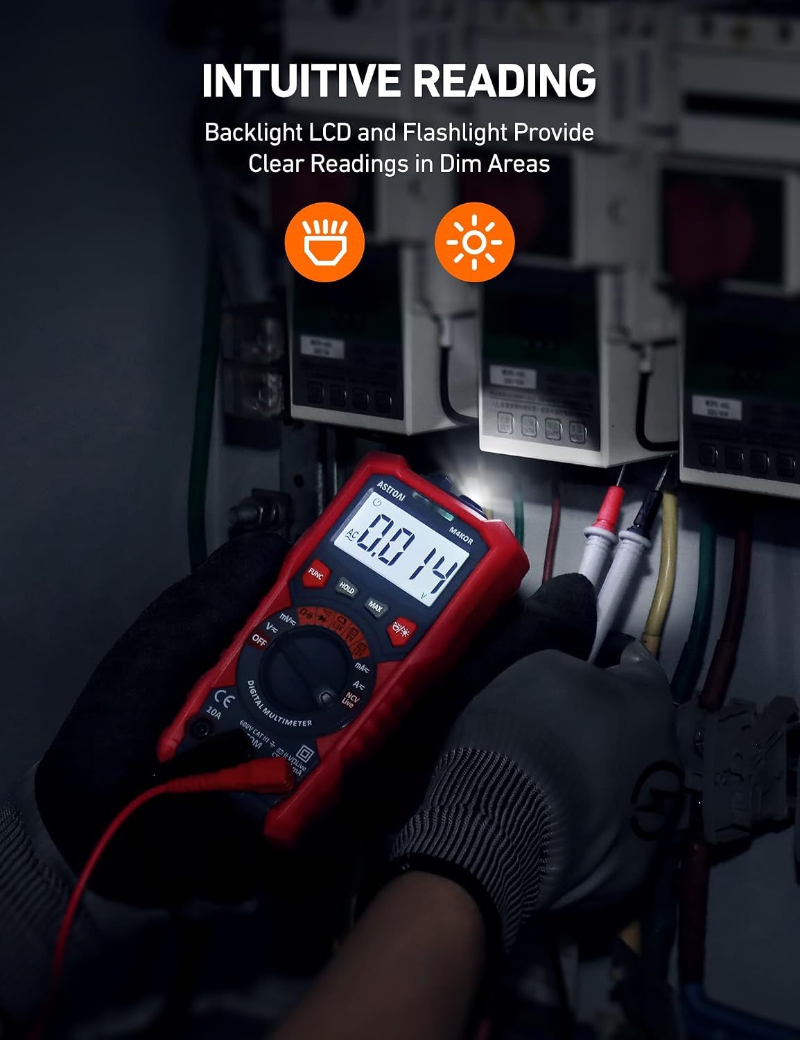 AstroAI Digital Multimeter, TRMS 4000 Counts, Auto-Ranging, Battery Test