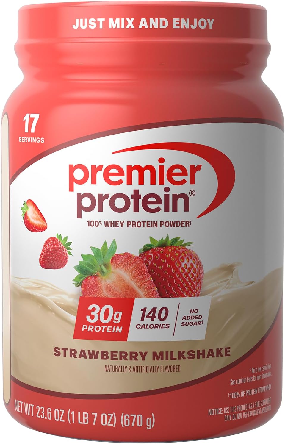 Premier Protein 30g High Protein Powder, 100% Whey, Chocolate, 17 Servings | No Added Sugar, Supports Muscle Health, Soy & Gluten-Free, 1.44 lb
