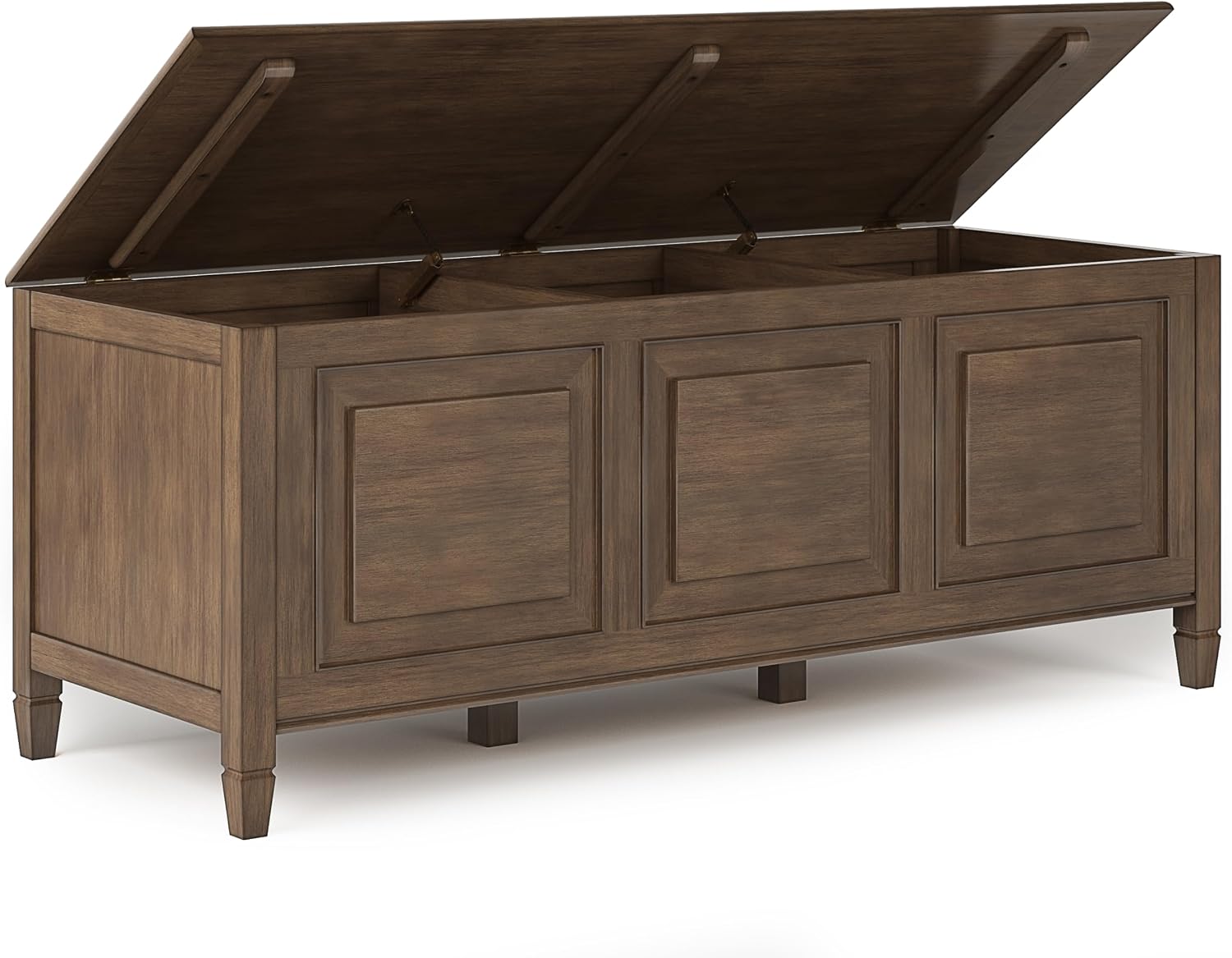 SIMPLIHOME Connaught 51" Wide Solid Wood Trunk Bench in Natural