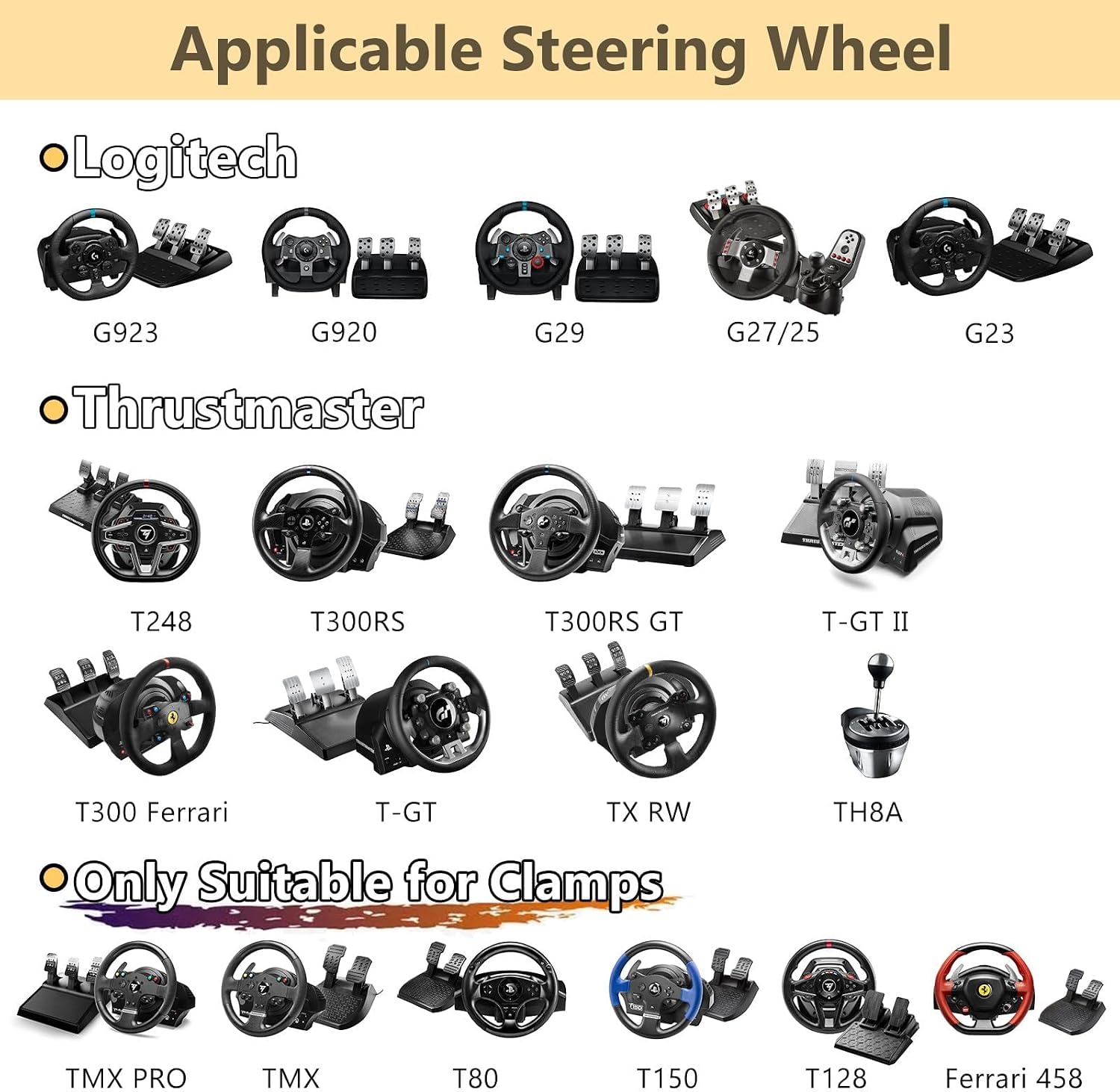 Racing Wheel Stand, Height Adjustable & Foldable Steering Wheal Stand Compatible with Logitech G25,G27,G29,G920 Gaming Cockpit