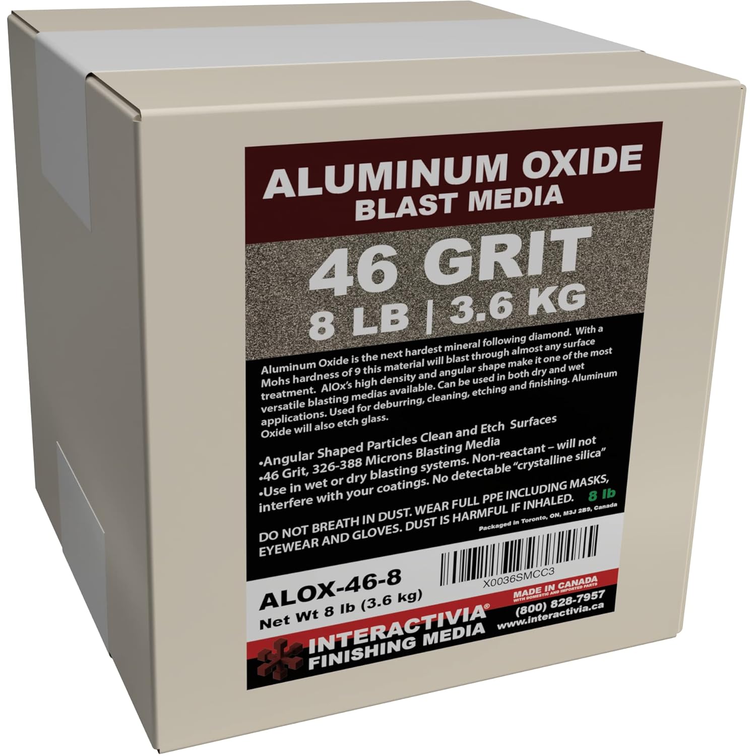#80 Aluminum Oxide - 8 LBS - Medium Sand Blasting Abrasive Media for Blasting Cabinet and Blasting Guns.