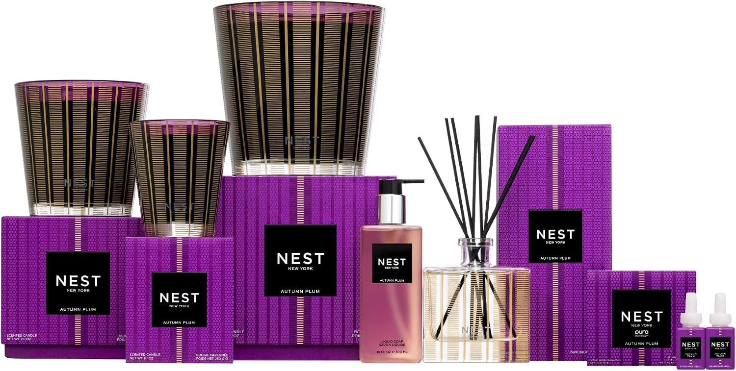 NEST New York Scented Classic Candle, Pumpkin Chai - 8.1 oz - Up to 60-Hour Burn Time - Reusable Glass Vessel