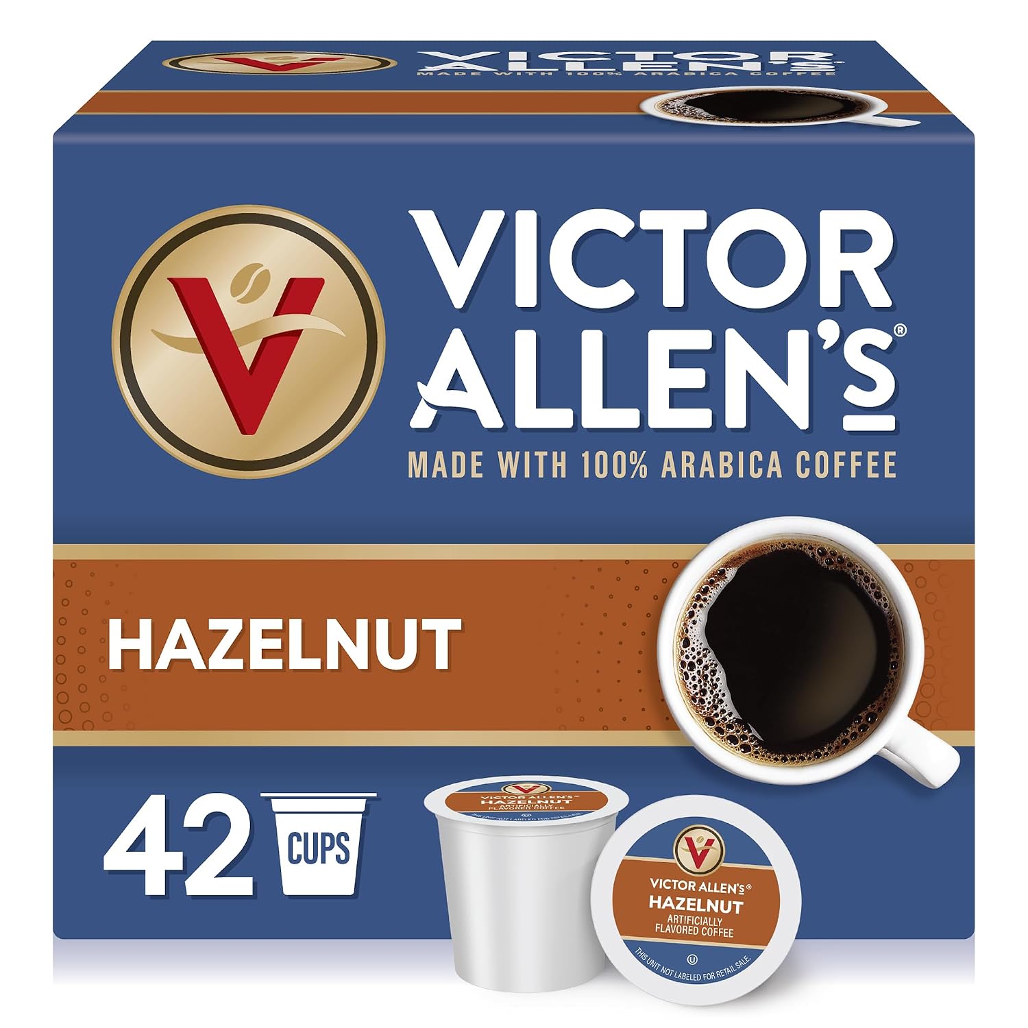 Victor Allen's Coffee Hazelnut Flavored, Medium Roast, 1 Pack - 12 Count, Single Serve Coffee Pods for Keurig K-Cup Brewers