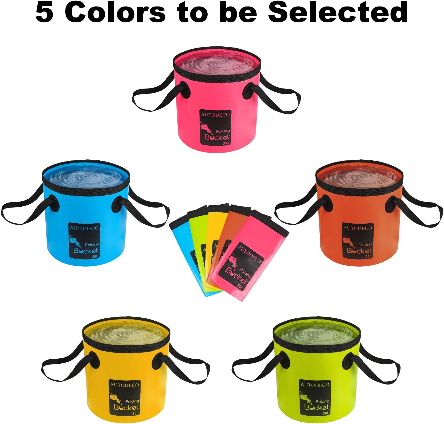 Collapsible Bucket 5 Gallon Container Folding Water Bucket Portable Wash Basin 20L