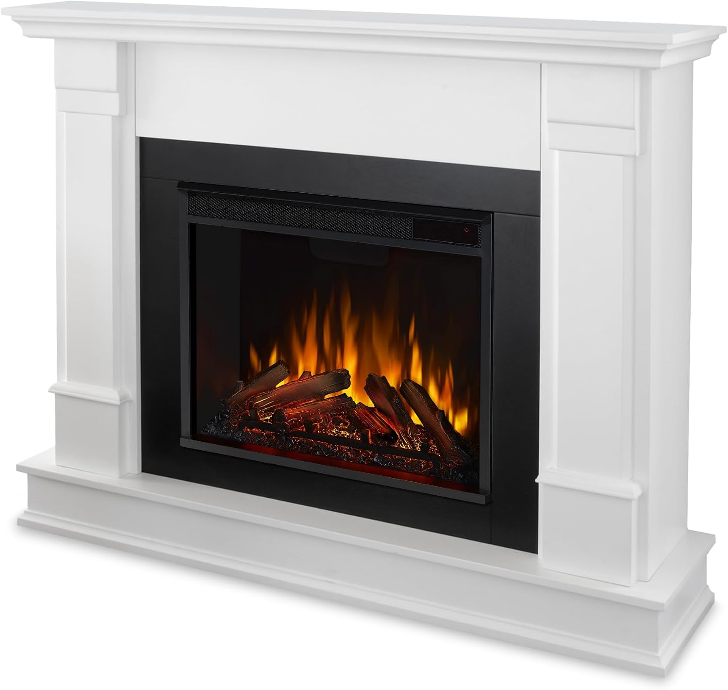 Real Flame Silverton 48” Electric Fireplace with Mantel for Living Room or Bedroom, Replaceable Fireplace Insert Heater