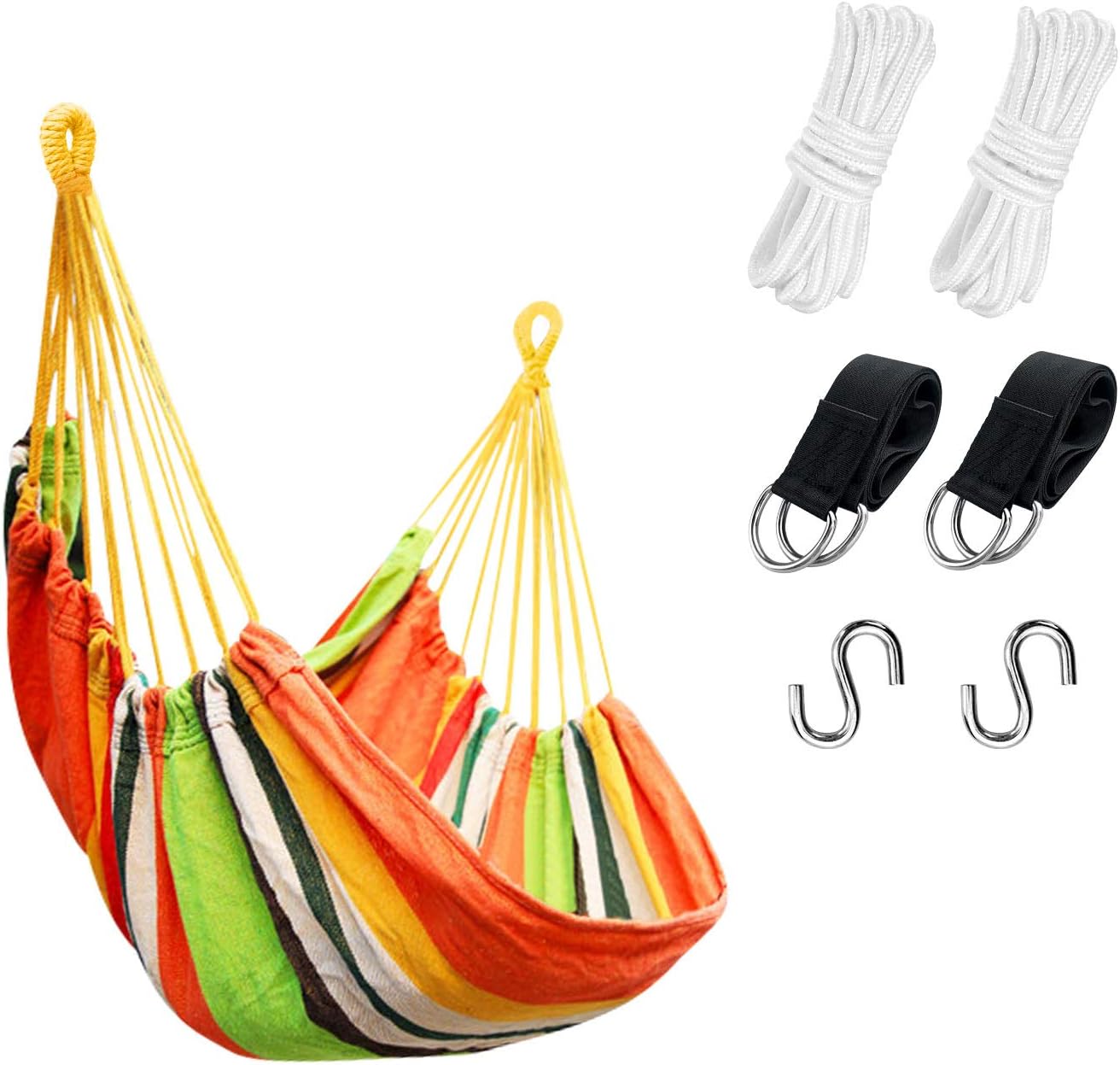 KPX Ourdoor Hanging Hammock Chair – Comfortable Tree Swing Chair Large Size 110X130cm（Without Pillows） - 330 Lbs Weight Capacity (Dark Gray)