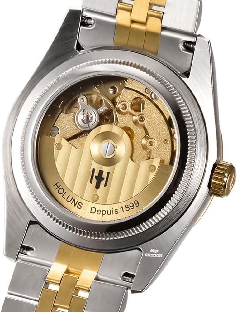 Men's Automatic Watch Gold-Plated 316L Steel Sapphire Crystal | Japanese 8215 automatic movement • Sapphire crystal • 18K gold-plated 316L steel • Date display • Dress and business wear