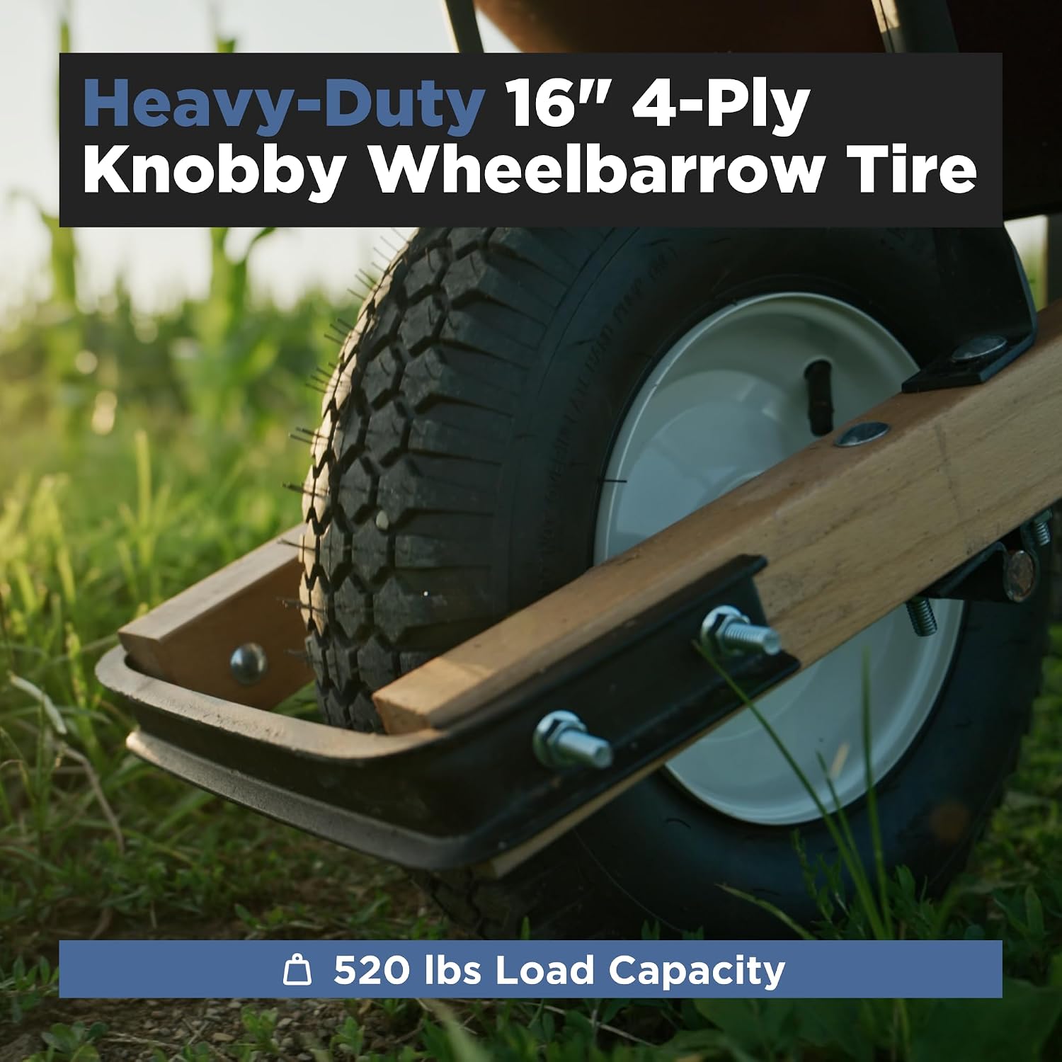 Scenic Road 16" XHD 4-Ply Turf Replacement Wheelbarrow Wheel (SRWT)