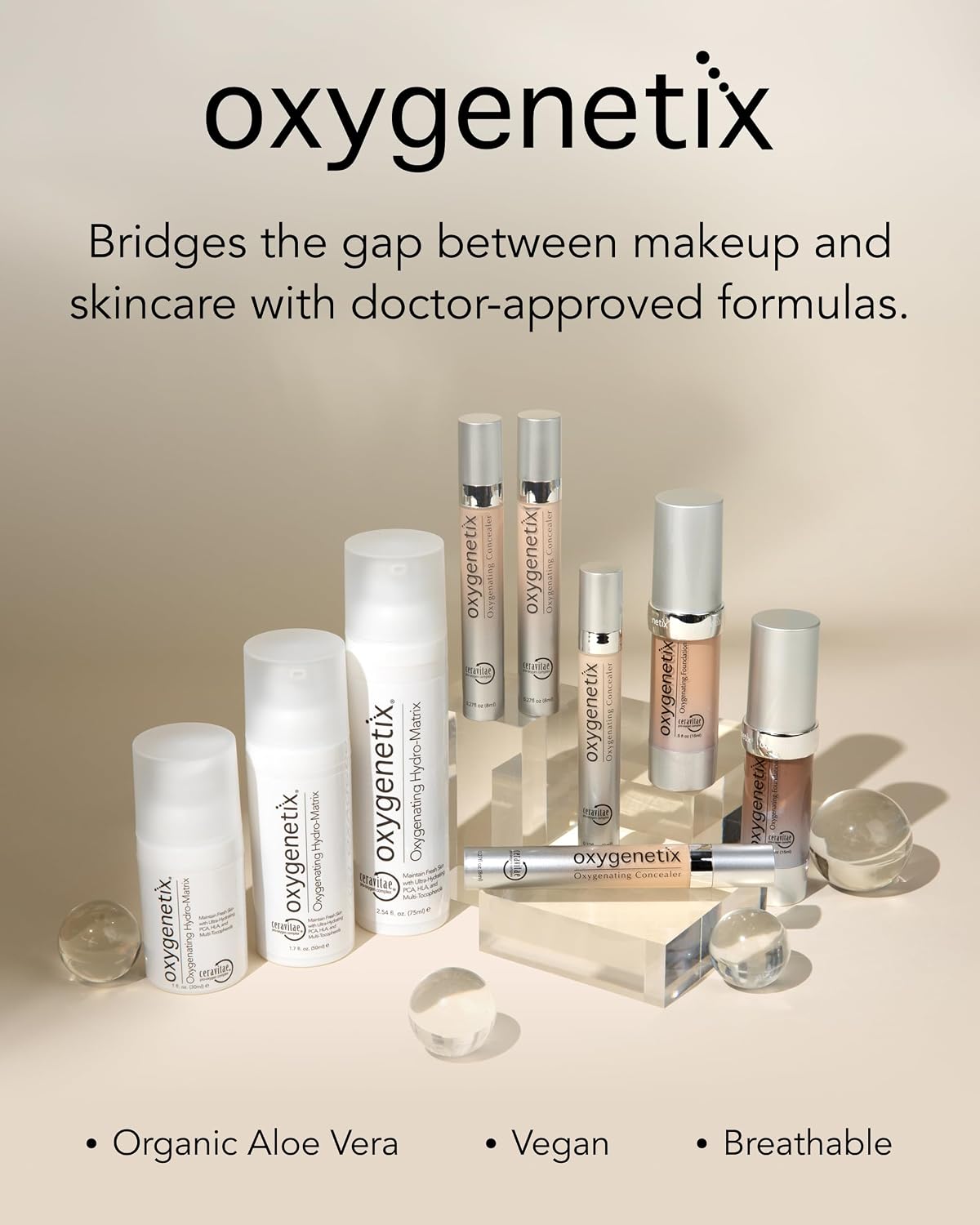 Oxygenetix Oxygenating Foundation – Pearl | Breathable Makeup, Buildable Coverage with Weightless Feel, Longwear Foundation, Safe for Sensitive or Laser-Treated Skin