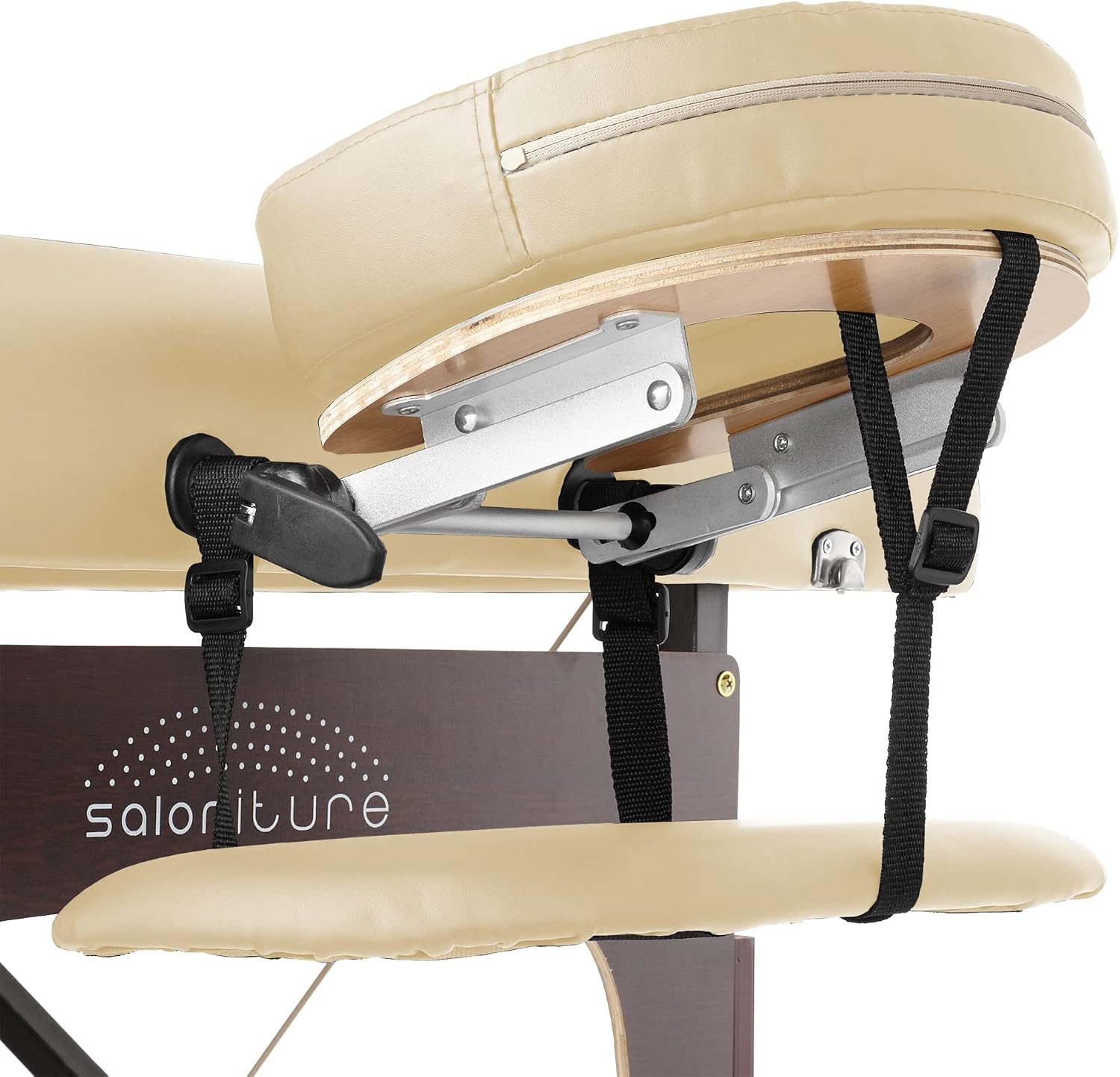 Saloniture Professional Portable Lightweight Bi-Fold Memory Foam Massage Table with Reiki Panels - Includes Headrest, Face Cradle