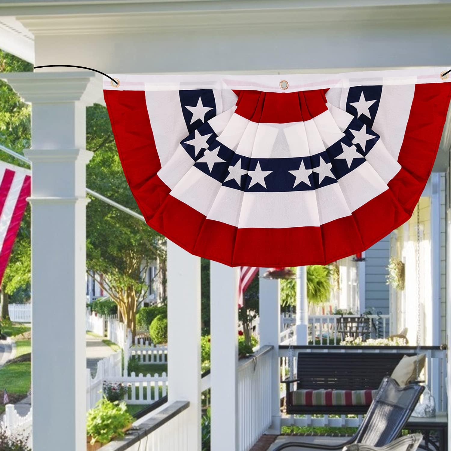 3 Pack USA 250th Anniversary American Pleated Fan Flag 4th of July Decorations