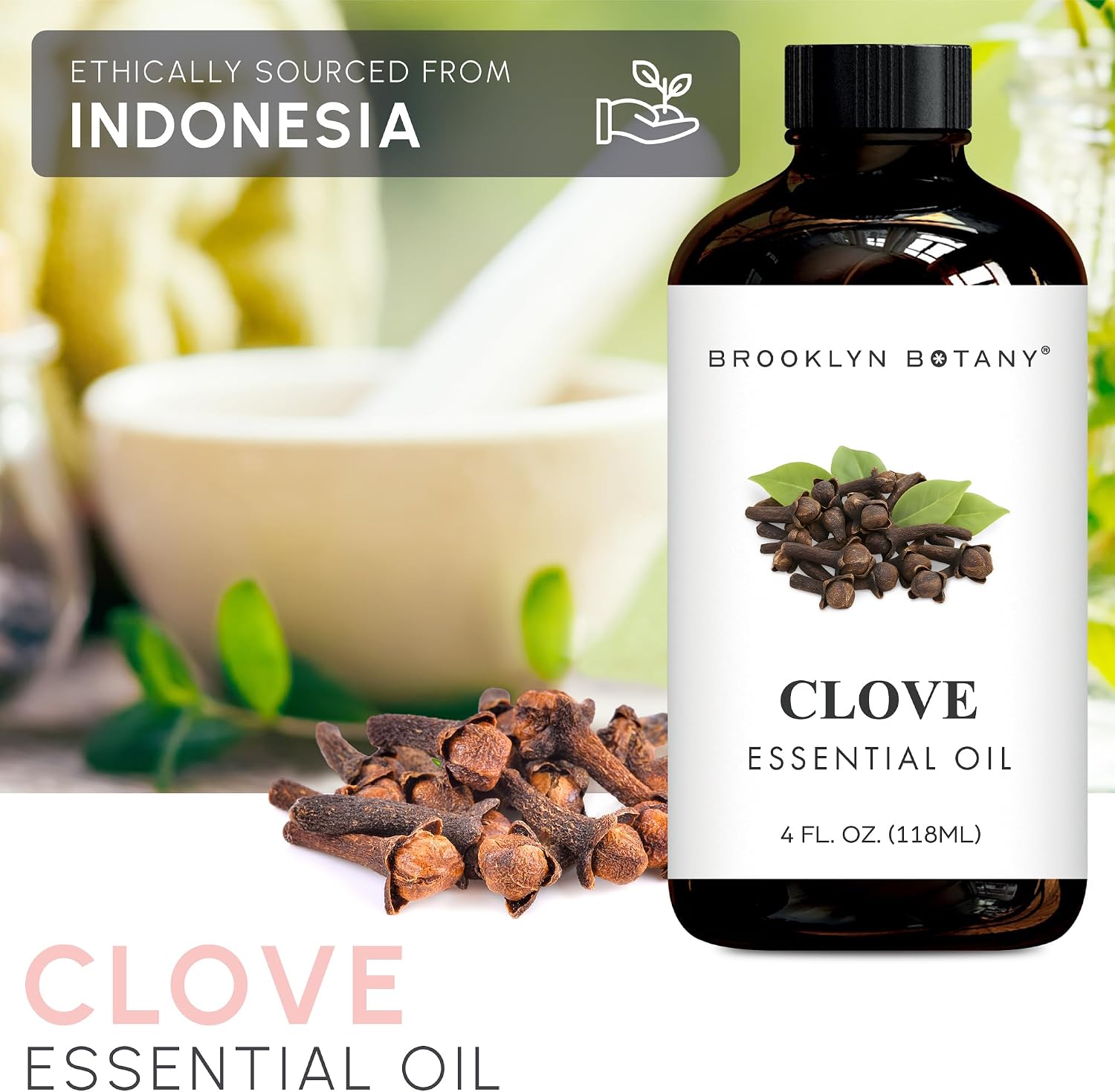 Brooklyn Botany Peppermint Essential Oil - Huge 4 Fl Oz - 100% Pure and Natural - Premium Grade with Dropper - for Aromatherapy and Diffuser