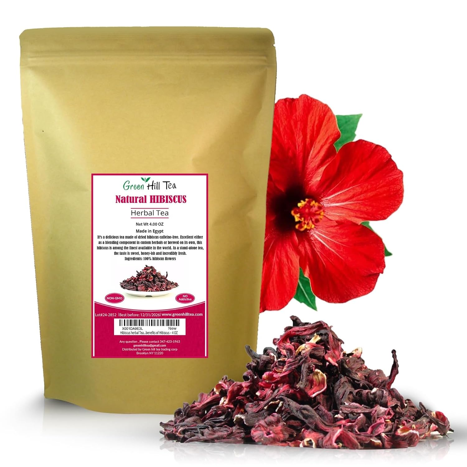 Green Hill Tea Osmanthus Flower Dried – Premium– Fragrant Osmanthus Dried Flowers -Loose Leaf Tea – 100% Pure, Natural, Non-GMO – Great for Brewing, Baking & Infusions 4 OZ