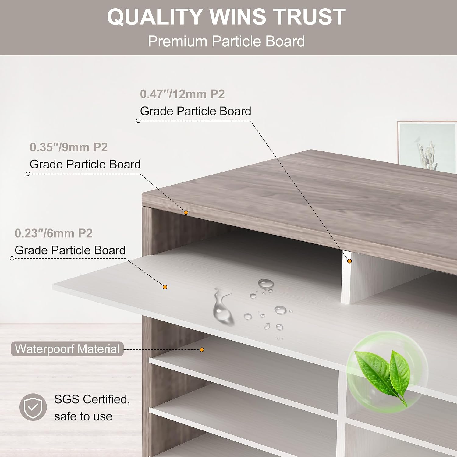 EasyPAG 12 Compartments Wooden Literature Organizer with Adjustable Shelves, 6000 Sheets Capacity Paper Organizer