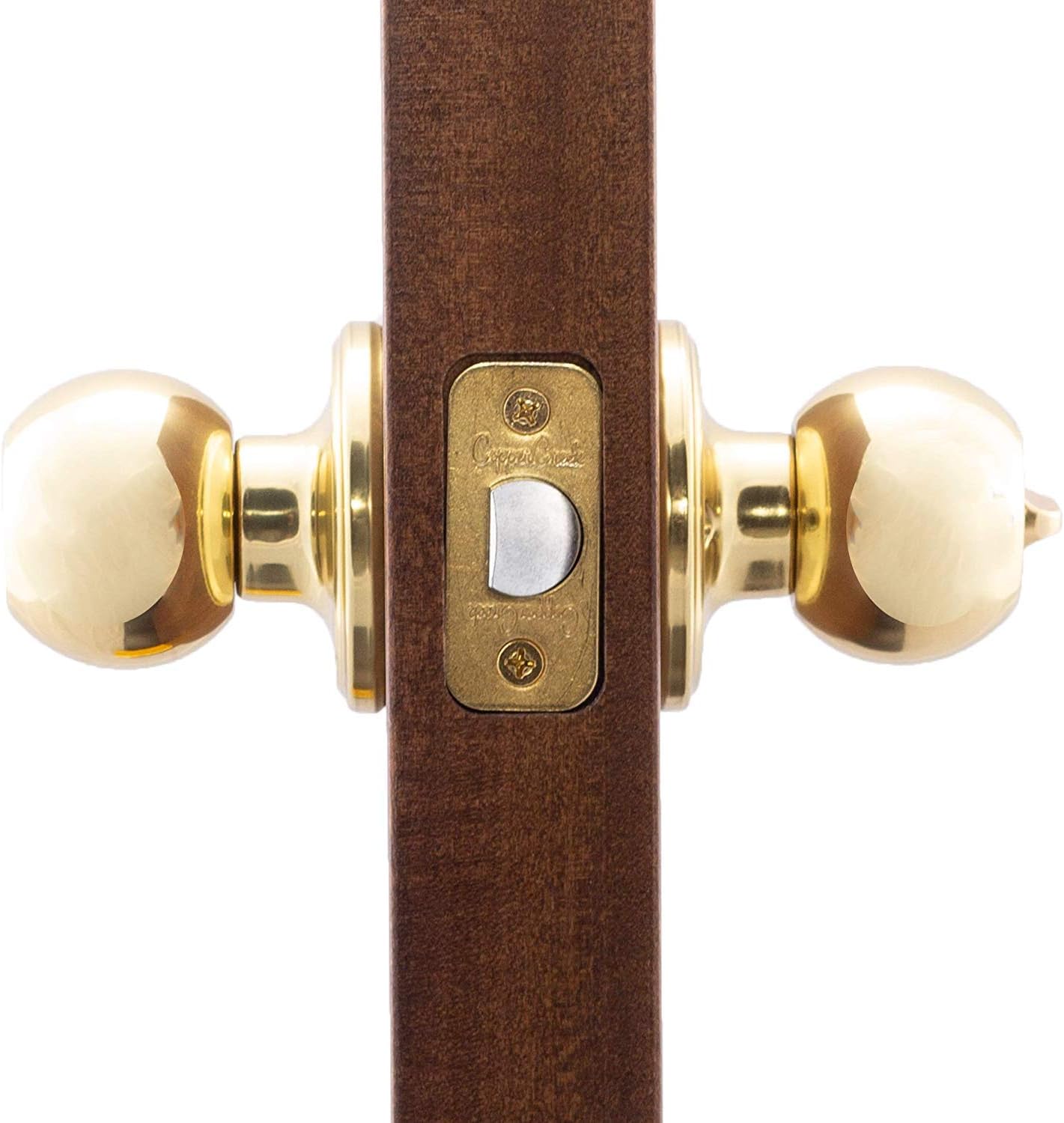 Copper Creek Privacy Interior Door Knob – ANSI Grade-3 Certified, Modern Heavy Duty Handle, Easy Install and Reversible for Bedroom, Bathroom & Closets – Satin Stainless (1 Pack)
