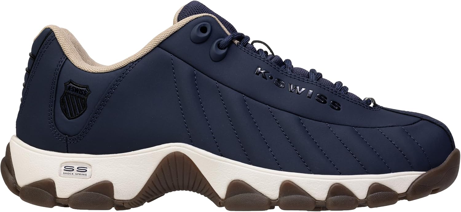 K-Swiss Men's ST329 CMF Sneaker, Wide Tennis Walking Shoes Leather Upper | Court Inspired, Tennis Heritage, Comfort Soft Cushioning, Arch Support, Wide Feet Fit, Chunky Silhouette, Classic Style.