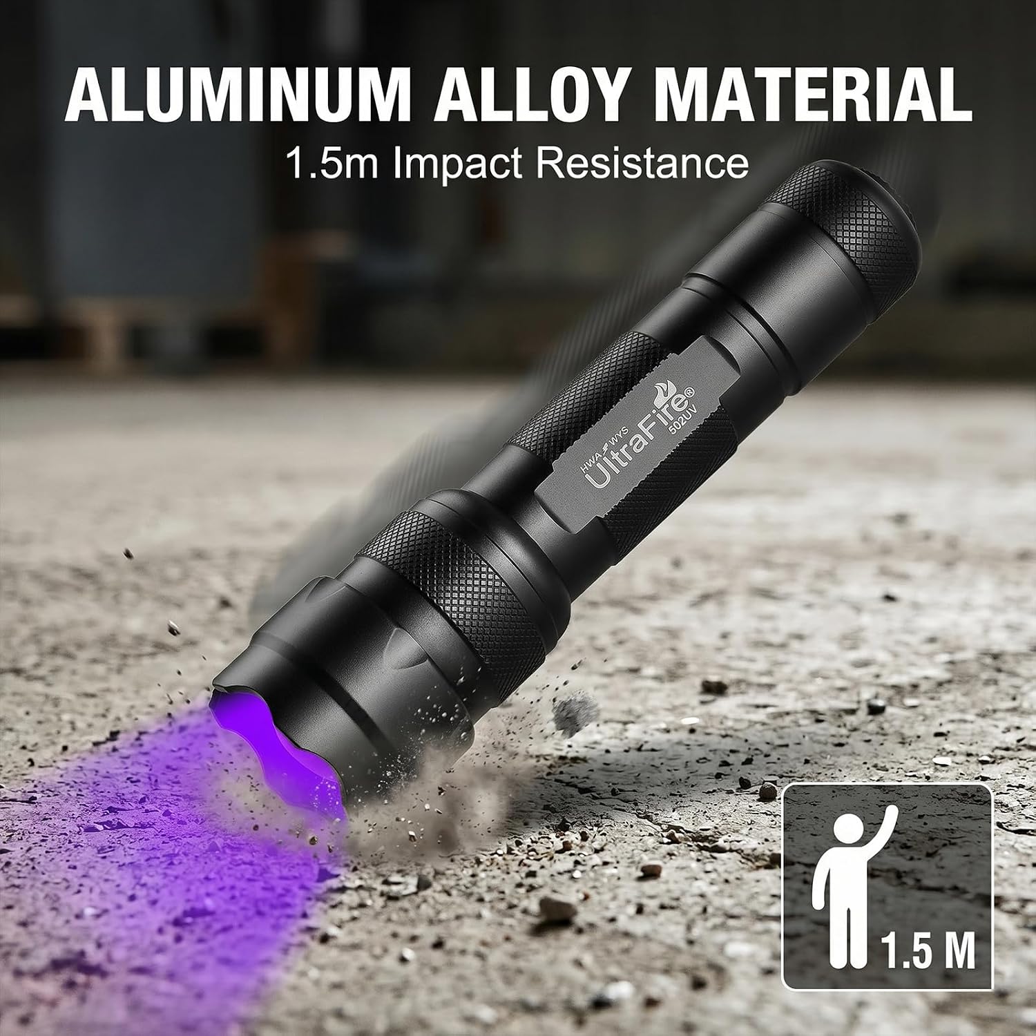ULTRAFIRE Black Light UV Flashlight, Super Power UV 395-405 nm LED WF-502B Blacklight Flashlights for Leak Detector, Pet Urine Stain