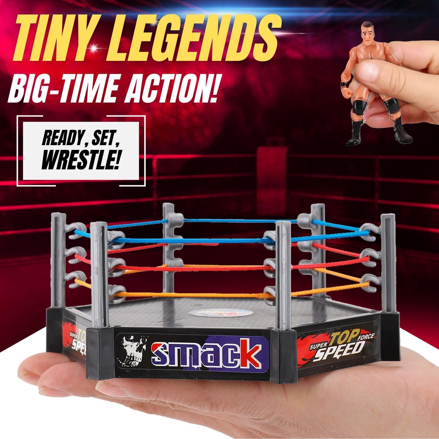 Liberty Imports Ultimate 32-Piece Wrestling Miniature Toys for Kids Pretend Play