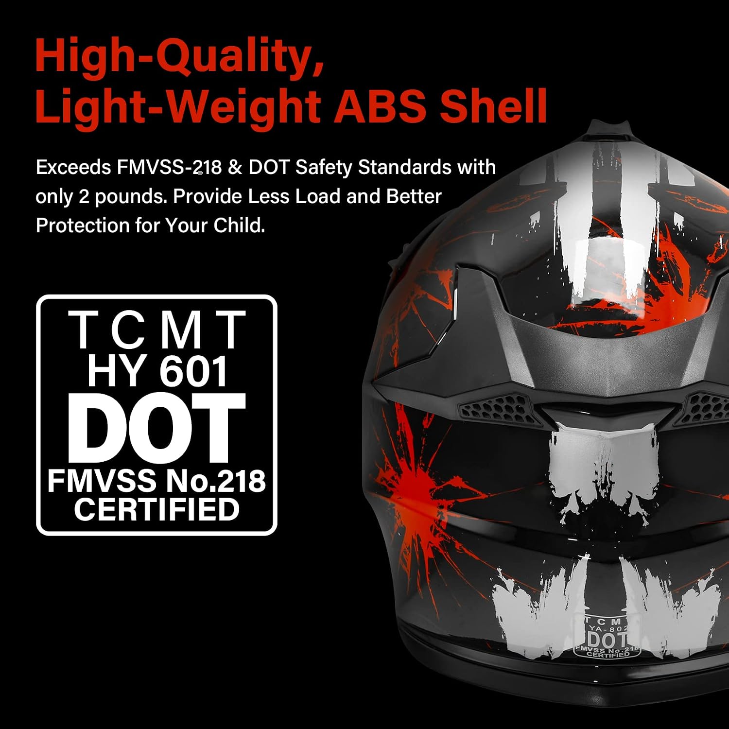 TCMT Youth Dirt Bike Helmet DOT Certified - Kids Full Face Motocross ATV Helmet with Goggles, Gloves and Helmet Bag for Off-Road, BMX, MX, Street Riding
