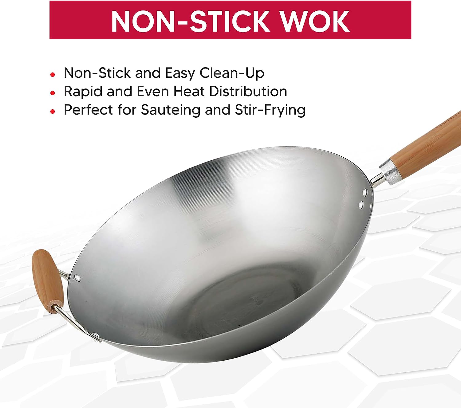 Helen's Asian Kitchen Xylan Non-Stick Wok, 12-Inch Flat Bottom Wok